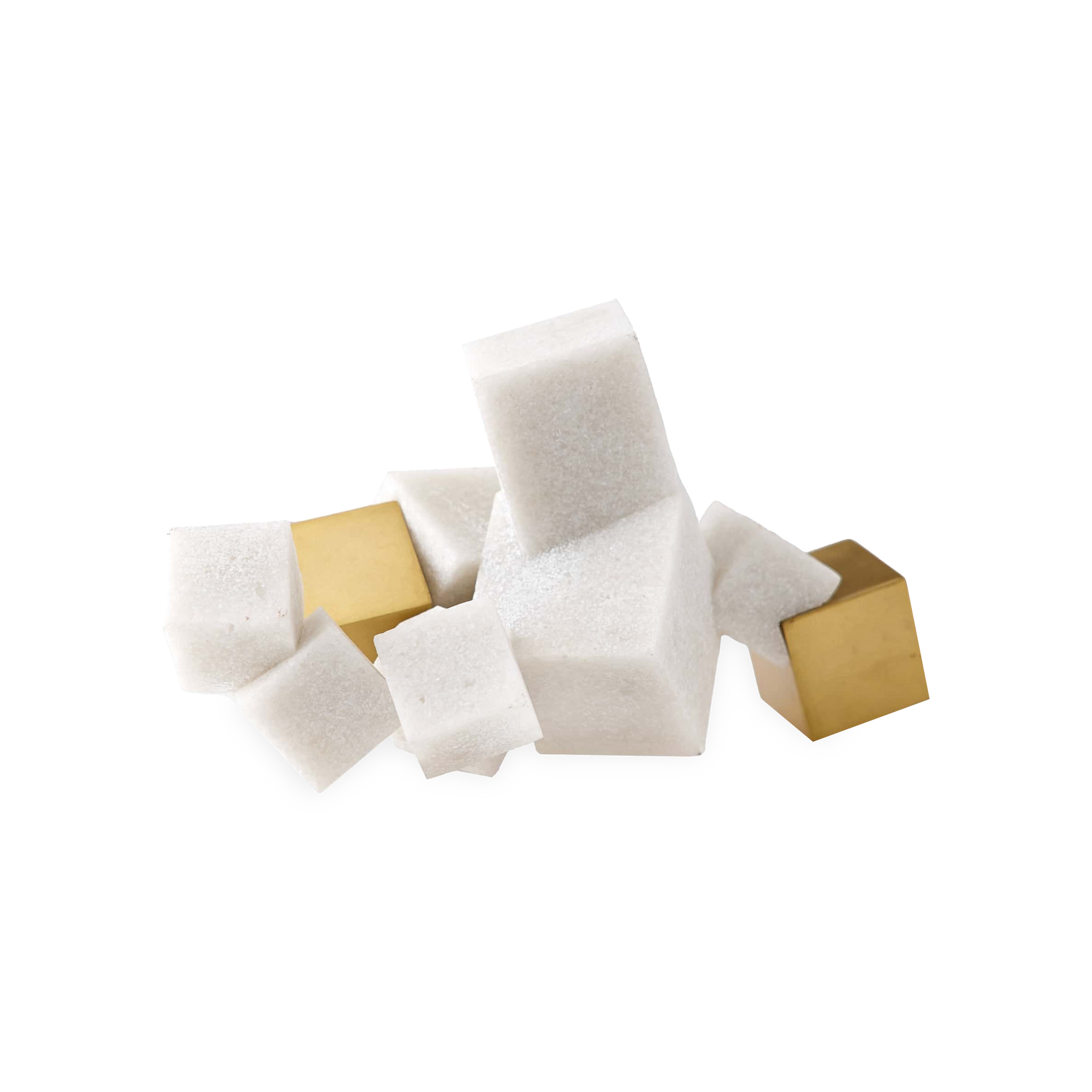 Inspired by the formation of pyrite, this venetian sculpture is defined as a cubic tabletop art object that mimics the stunning natural formations of fool's gold.
