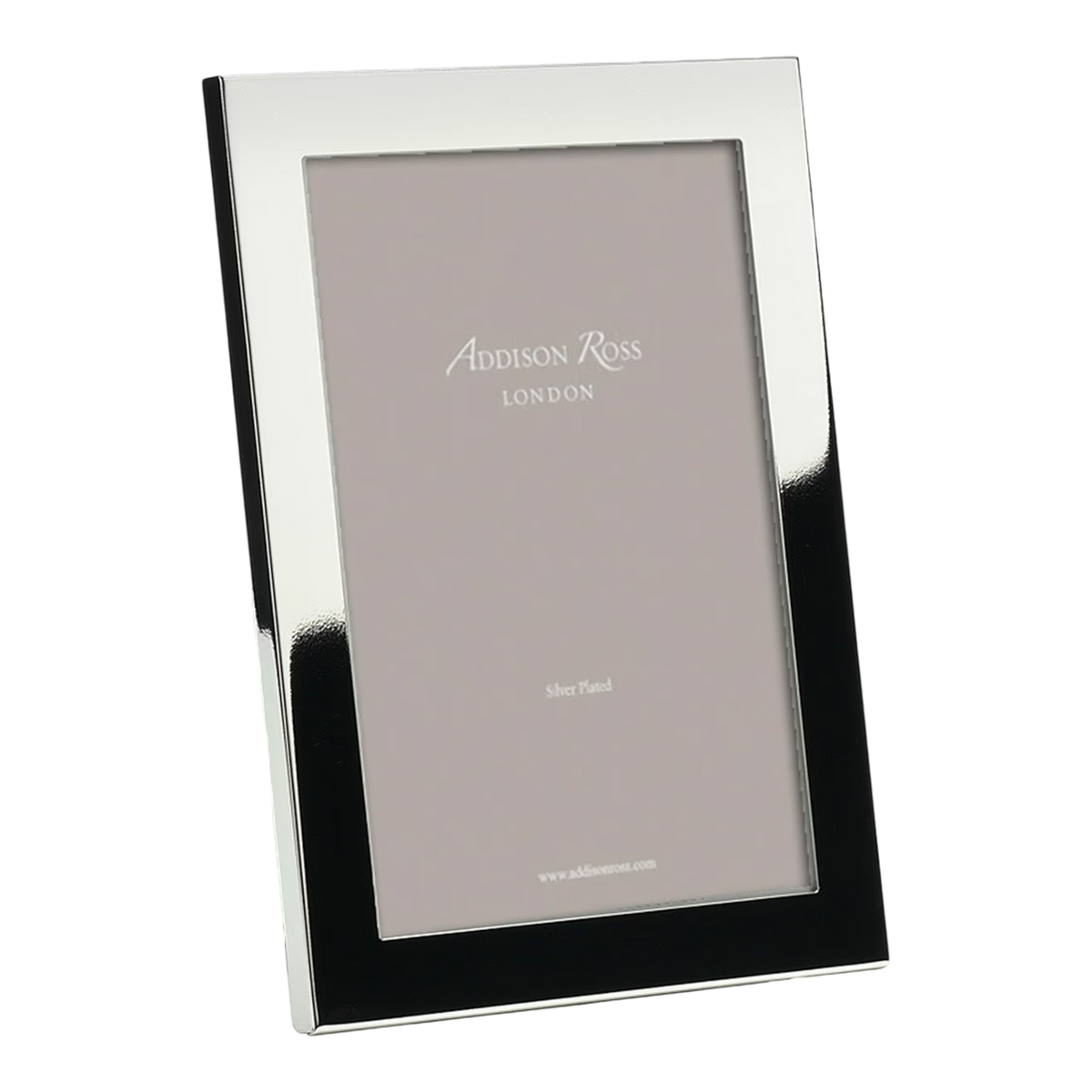 Square Frame with slim polished silver-plated border and rectangular photo opening, shown in portrait orientation.
