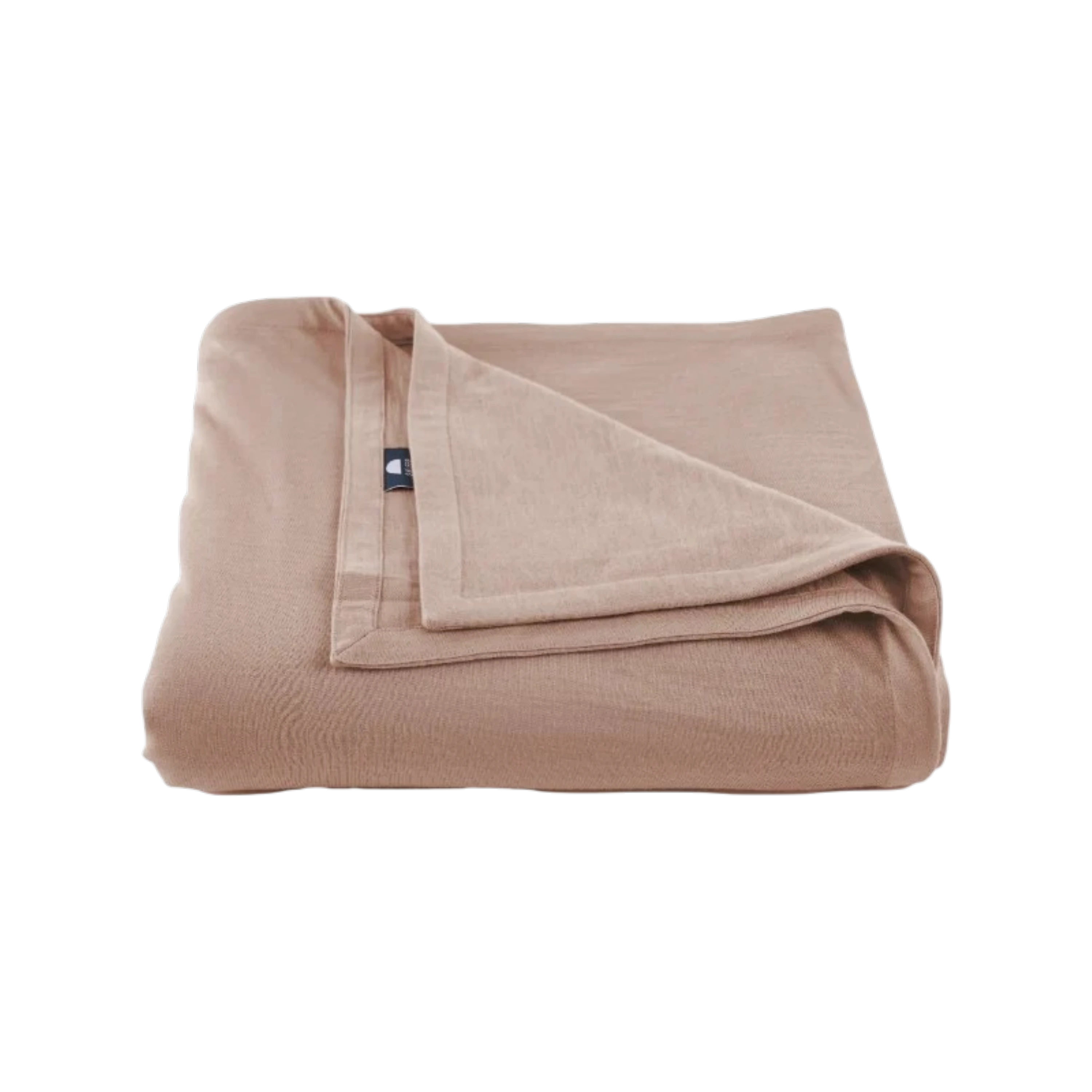 Merino Flat Sheet King in Rose Merino Jersey, folded to show the soft drape, double-layered top edge and stitched finish.