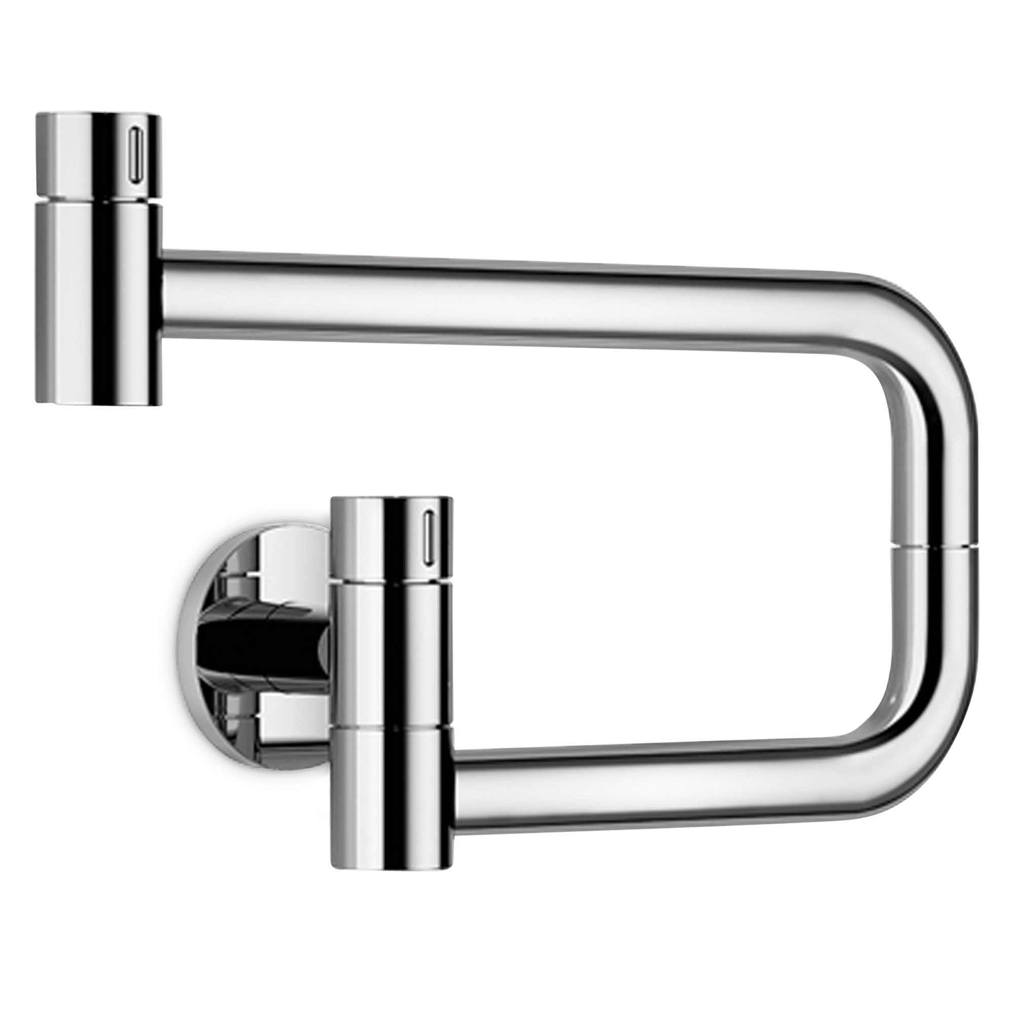 Bring some modern-industrial flare into your kitchen with this wall-mounted pot filler with 360-degree swivel spout.