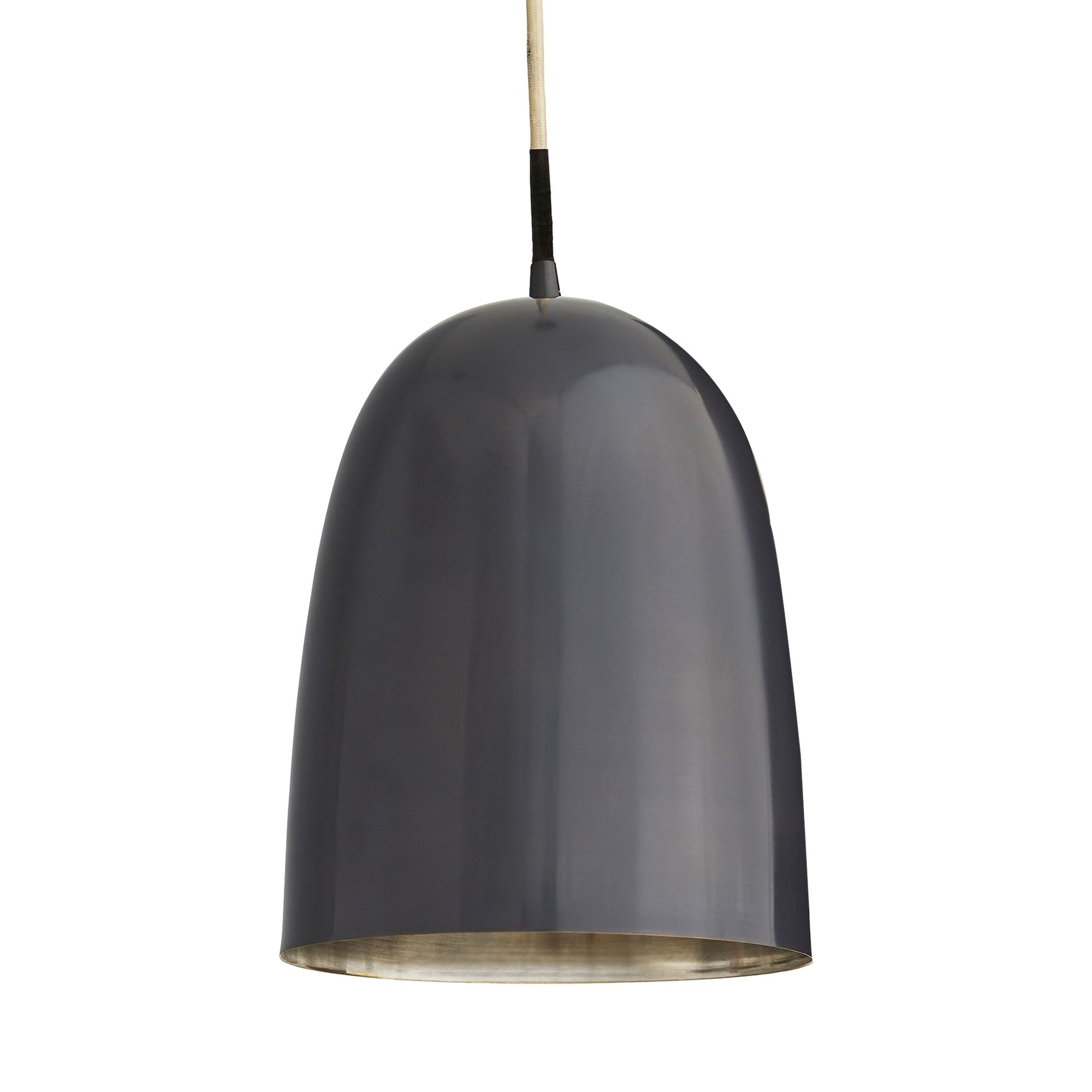 This bell-shaped brass pendant finished in a bronze hue rings true in style with its classic shape and lustrous finish.
