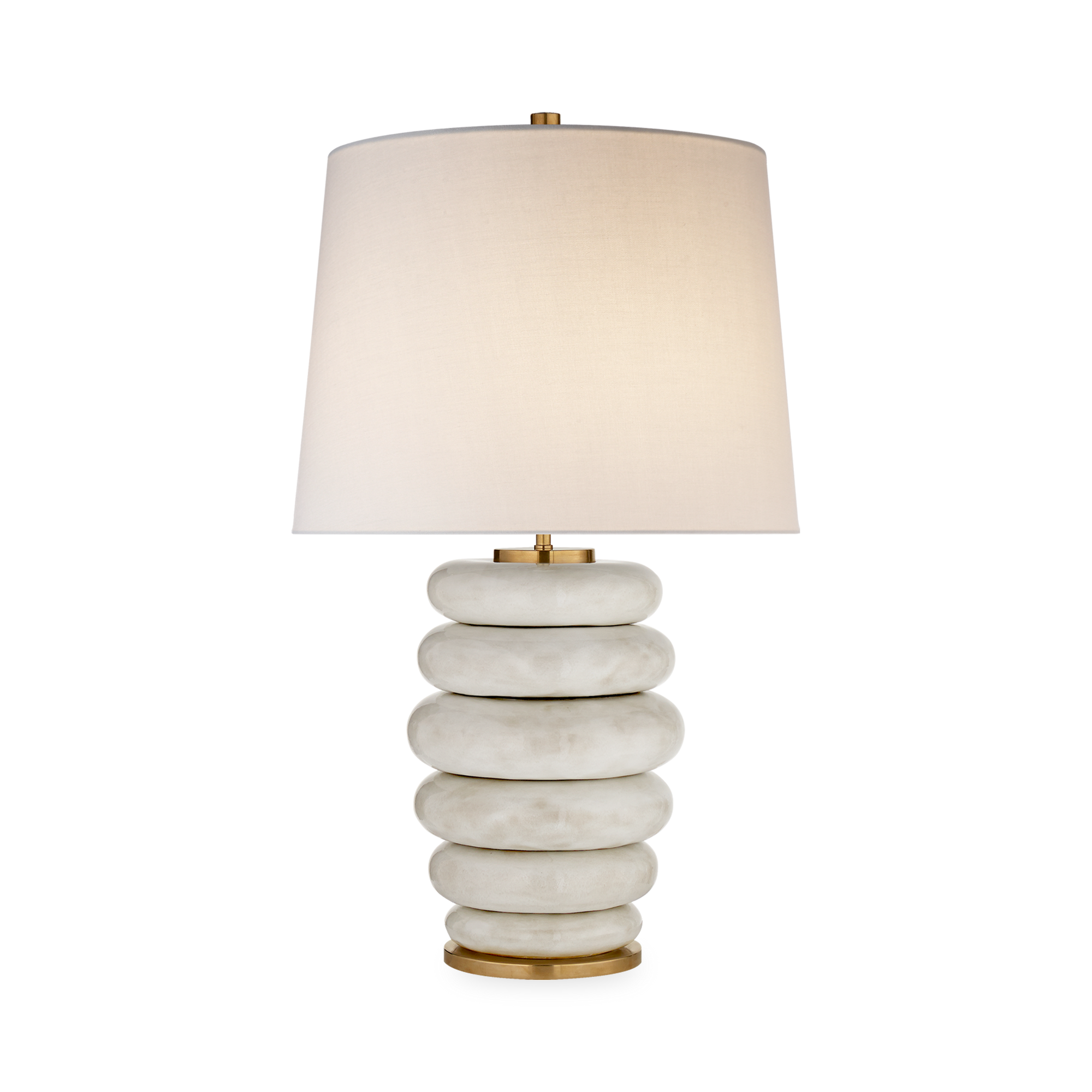 The Phoebe Stacked Table Lamp features a distinctive design and soulful vibe.