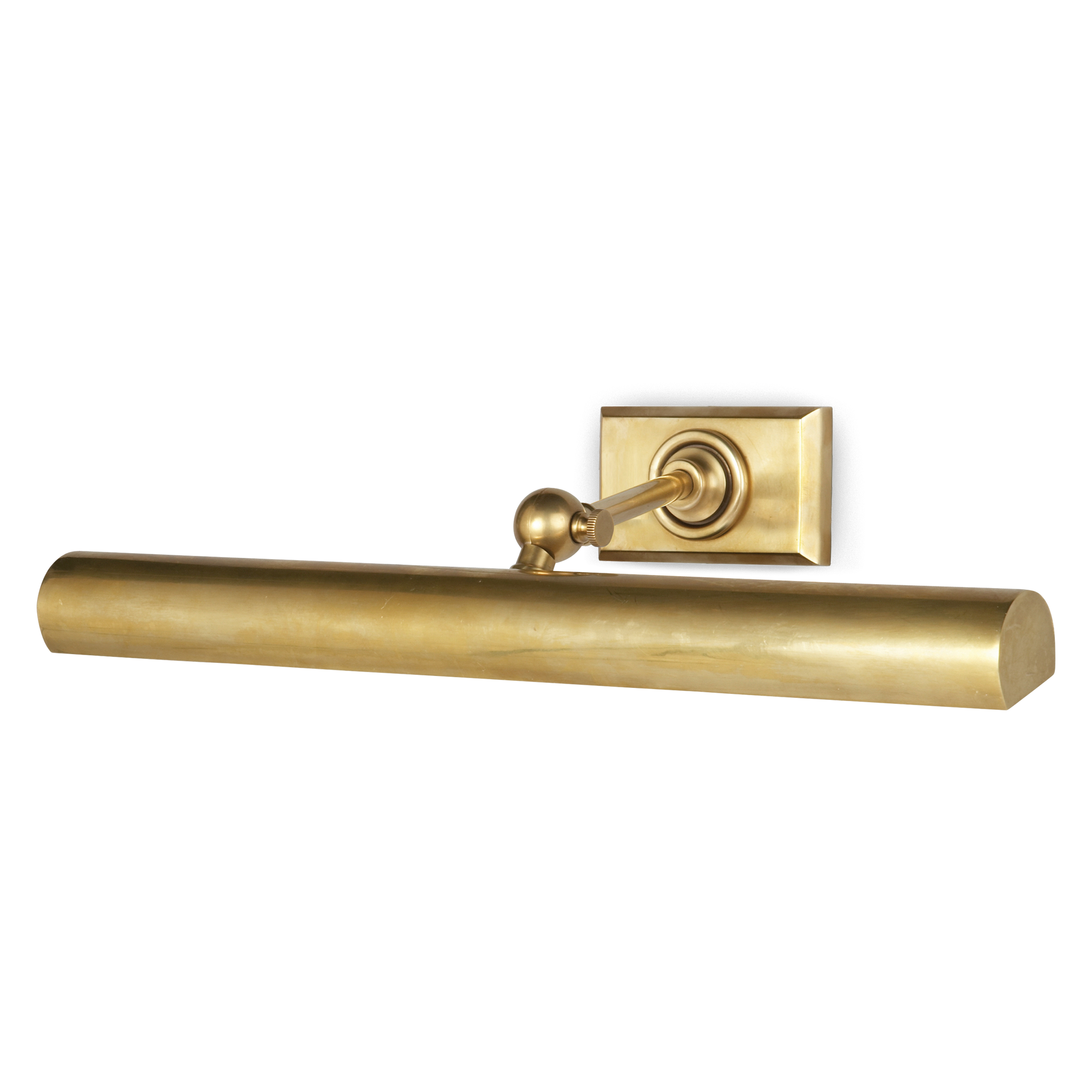 Classic picture light in a hand-rubbed antique brass finish.