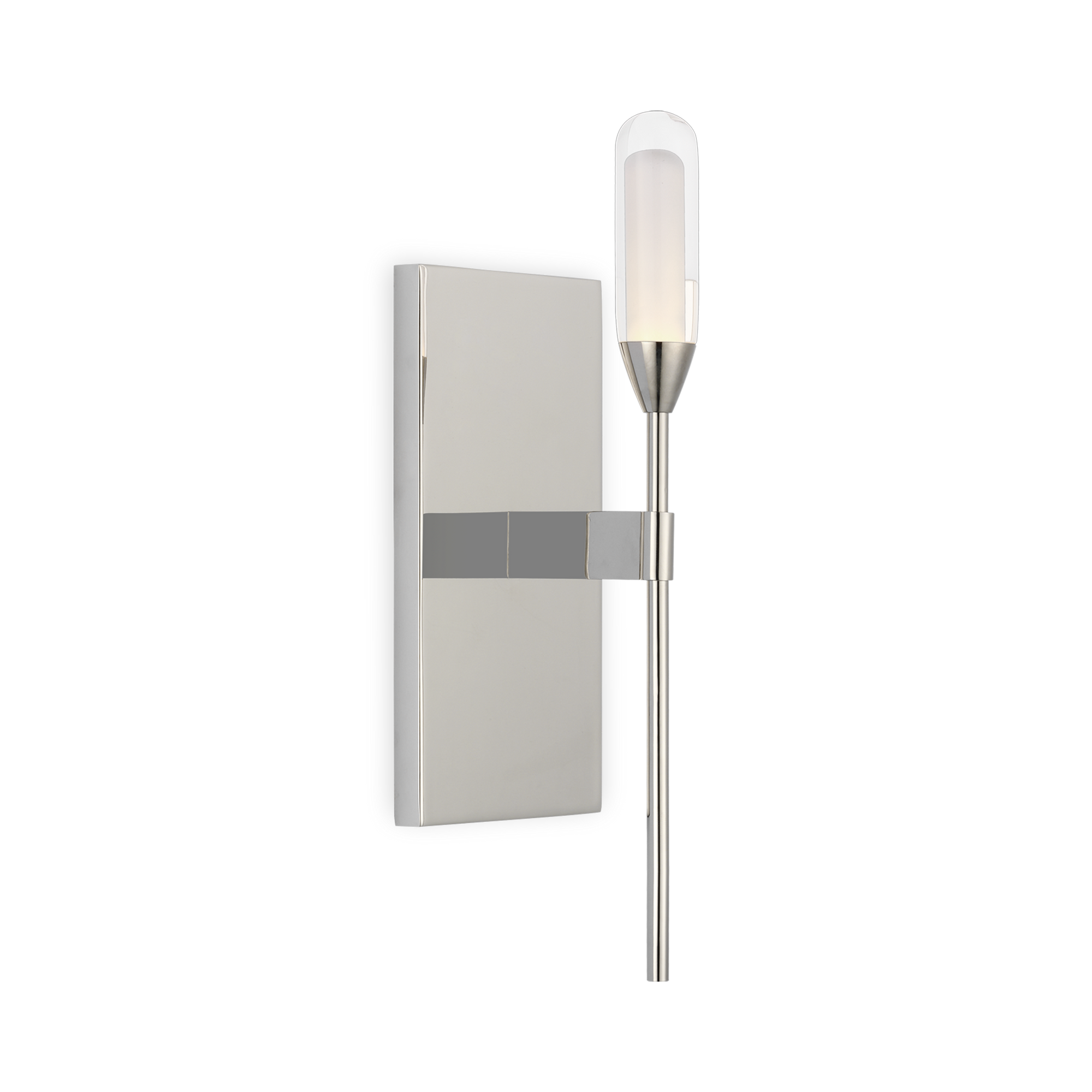 The Overture Medium Sconce blends form with function in uniquely appropriate way making a piece that is inherently recognizable.