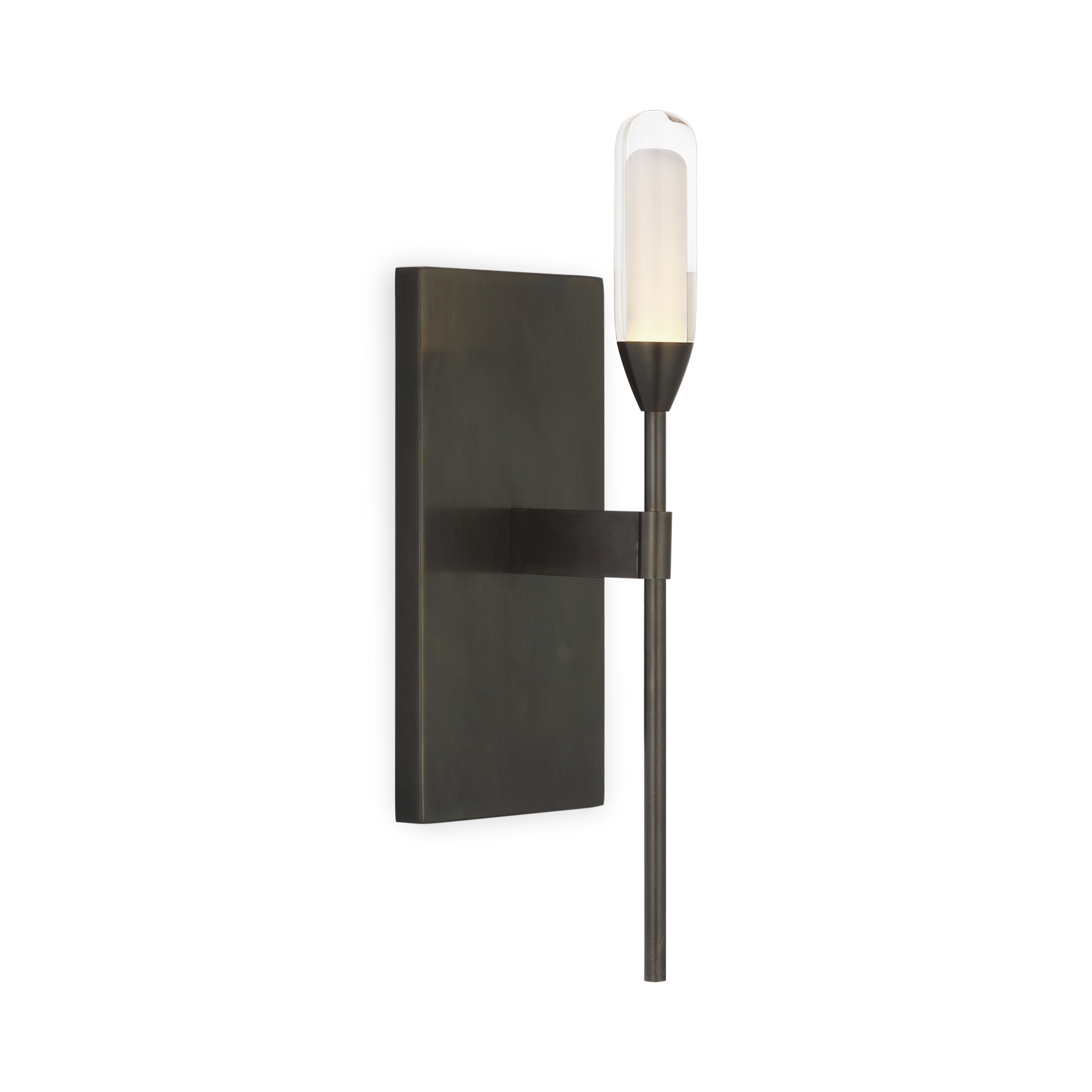 The Overture Medium Sconce blends form with function in a uniquely appropriate way making a piece that is inherently recognizable.