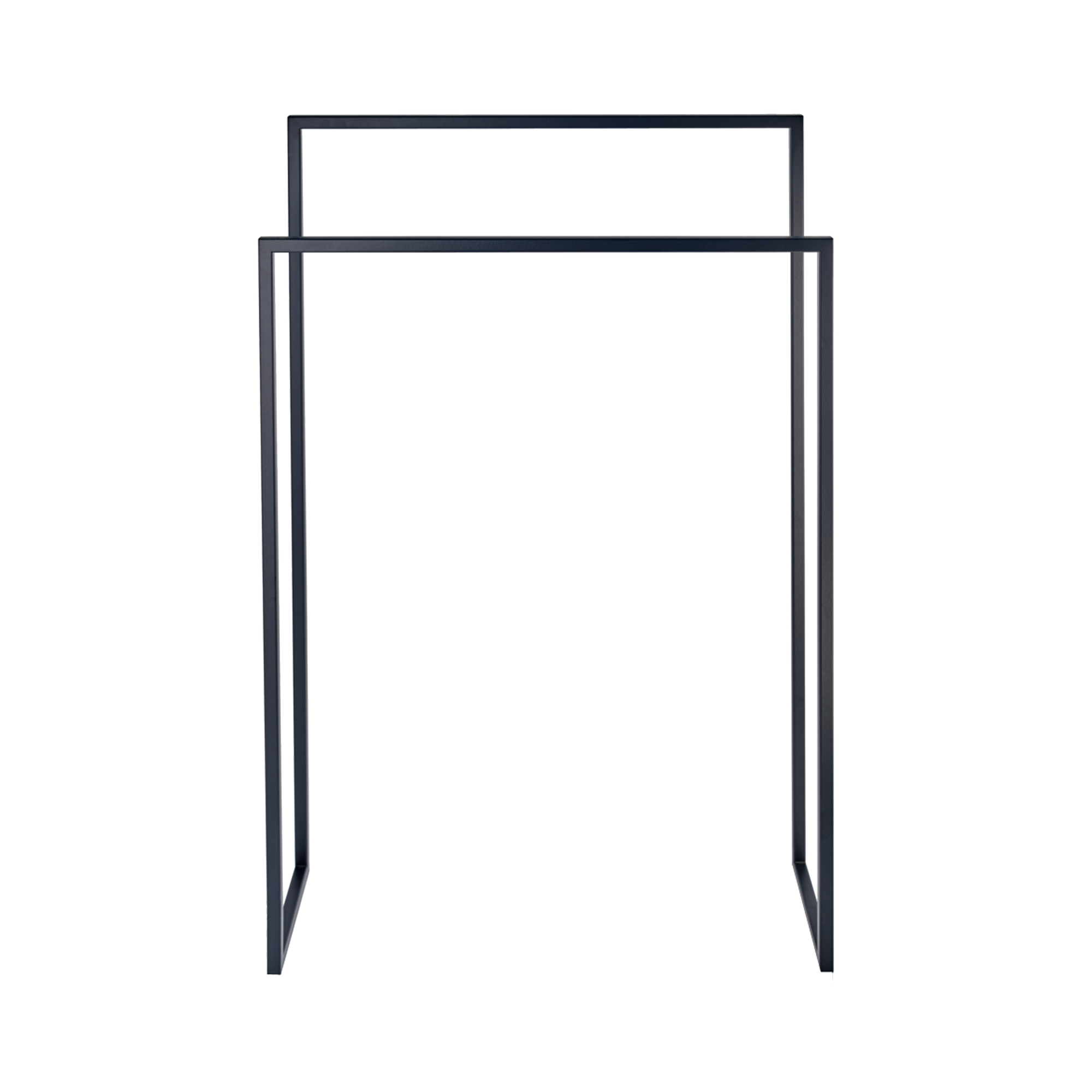 Finished in a matte black tone, this stylish free standing towel stand can hold multiple towels in your bathroom.