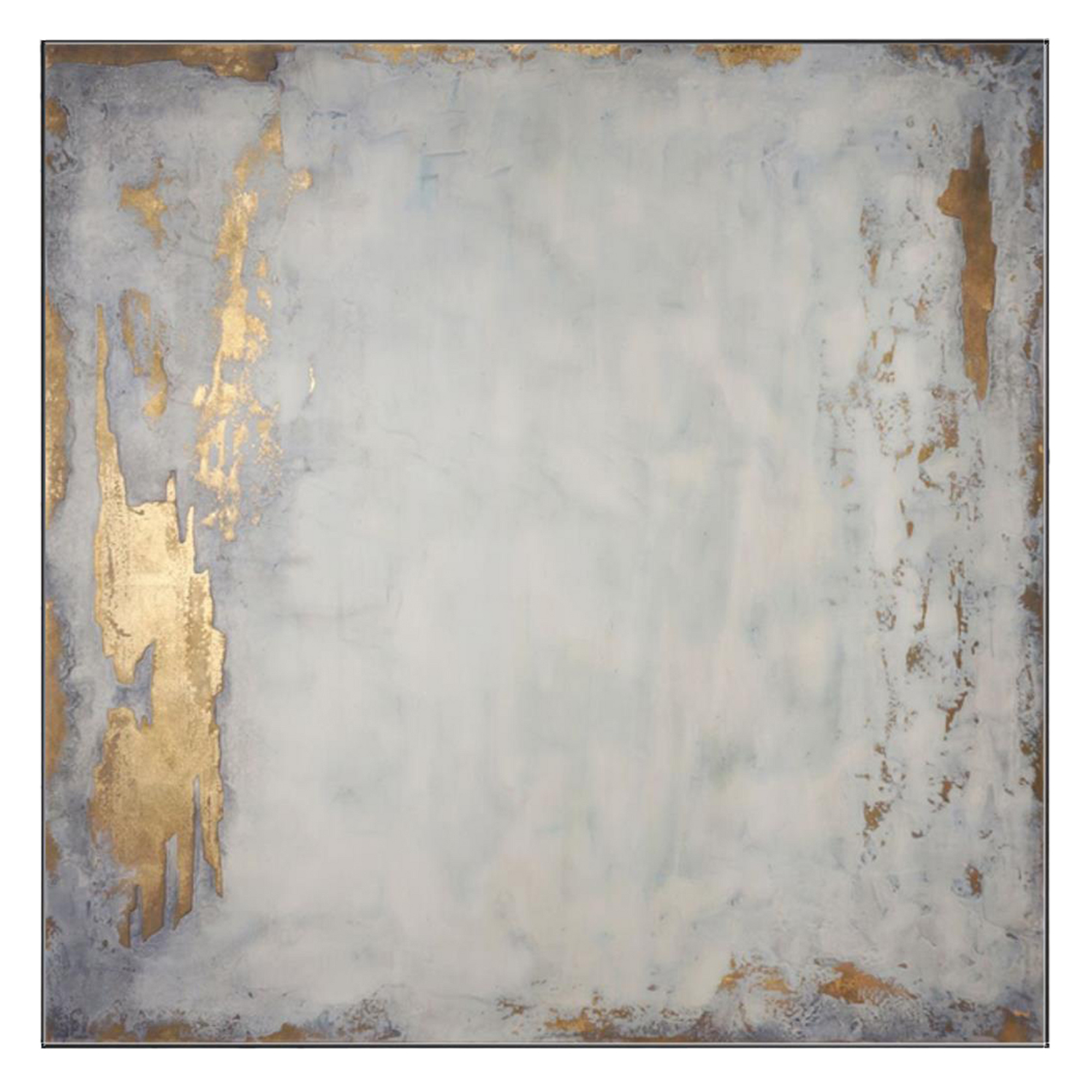Glistening gold ripples provide an elegant contrast with the grey hues of this impressive hand-painted piece.