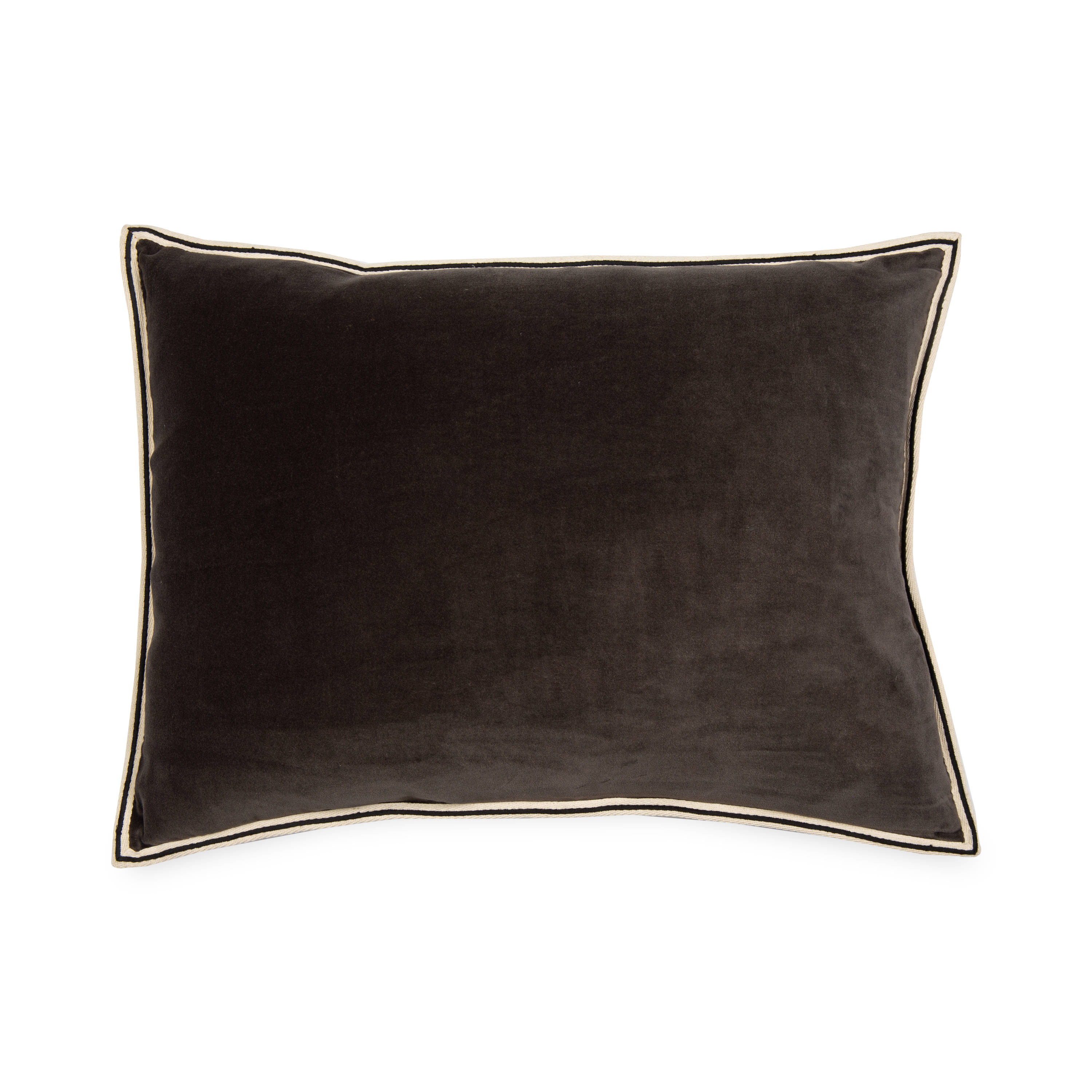 This Velvet Tape Pillow has a minimalist appearance with textural opulence.