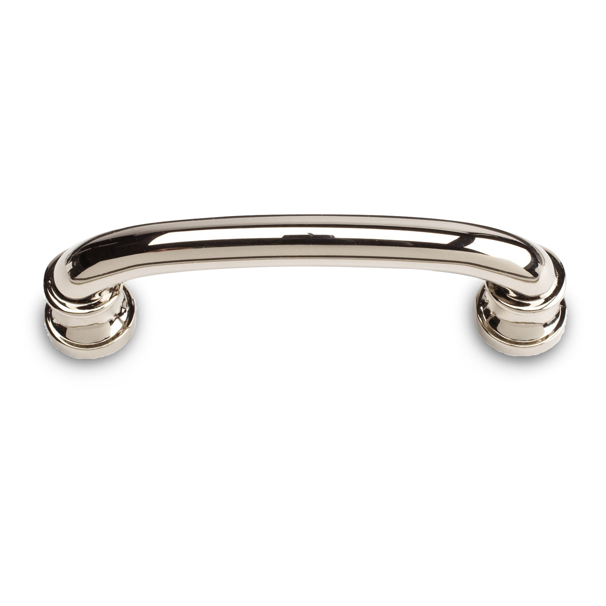 A clean traditional pull with a curved handle.