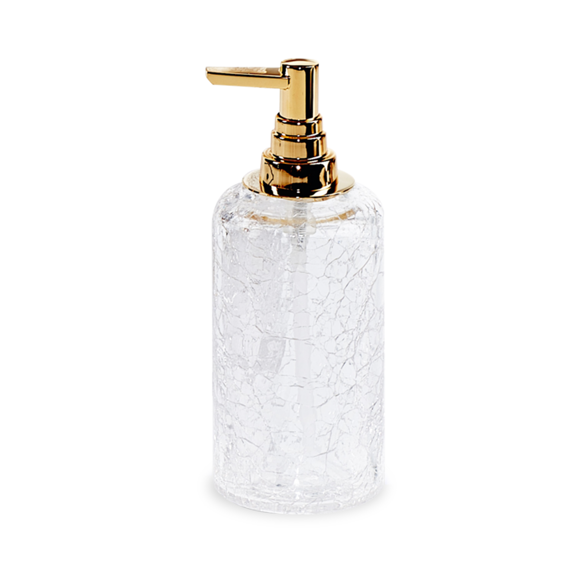 The Cracked Accessories collection features delicate cracked glass with polished gold details.