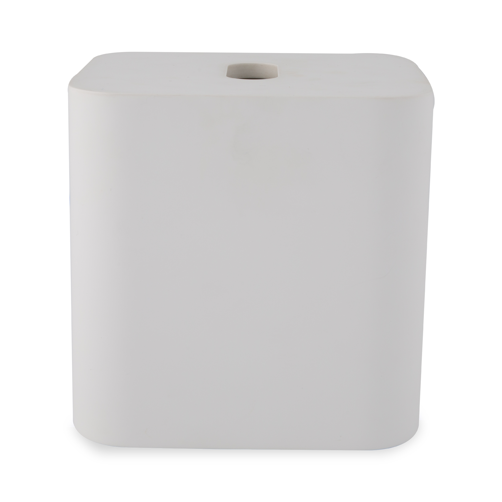 An elegant bath accessories collection in matte white with chrome details.