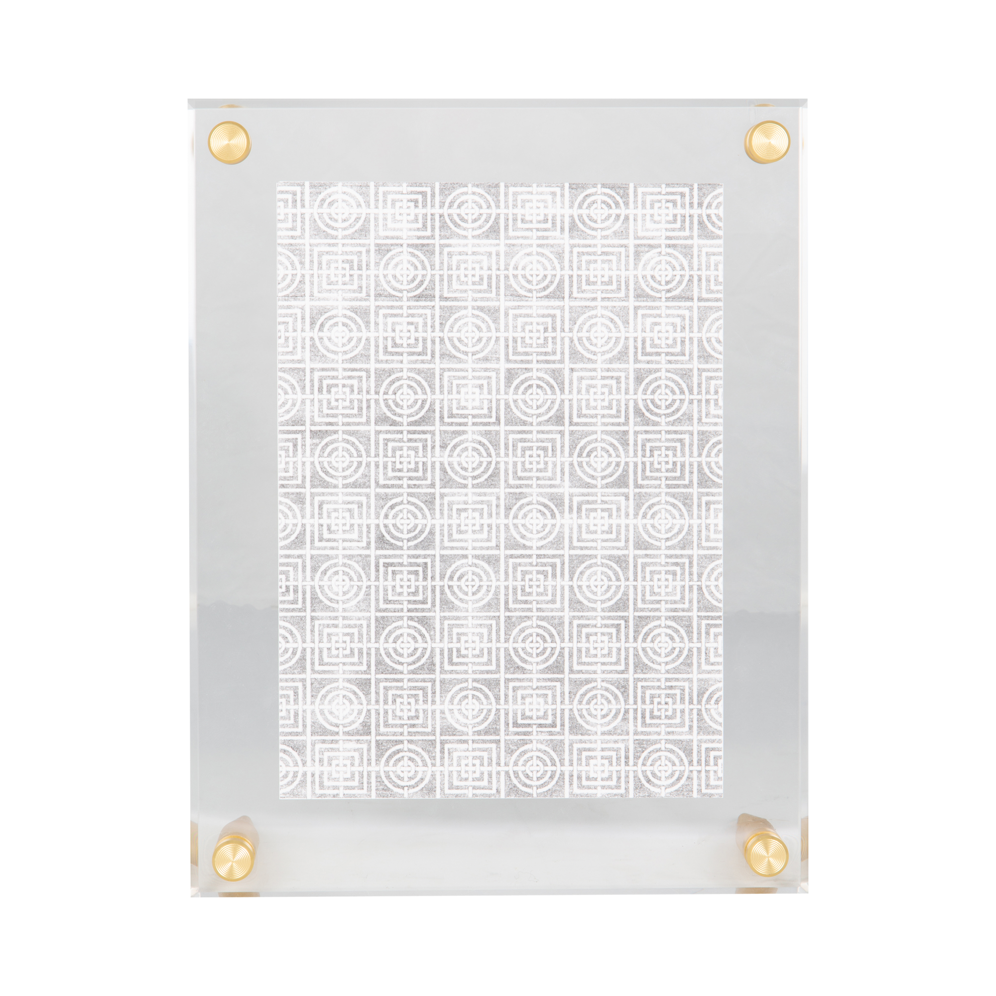 These tabletop acrylic frames give you the same modern look as floating frames without having to install anything into a wall.