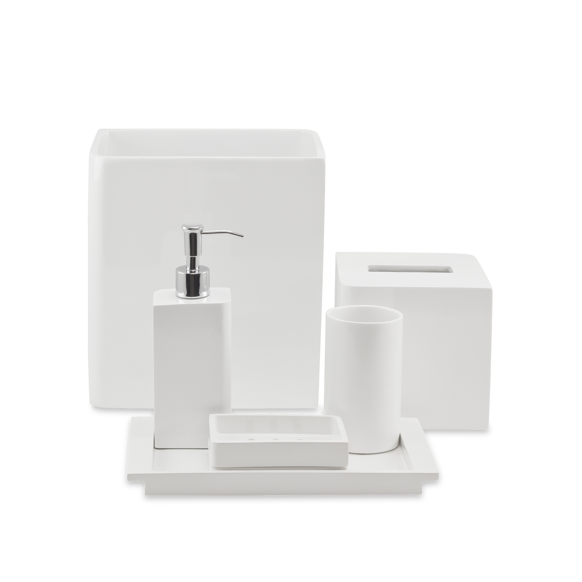 Sleek lines combine with a smooth lacquer finish, made of resin to create the refined minimalist Lacca Collection.