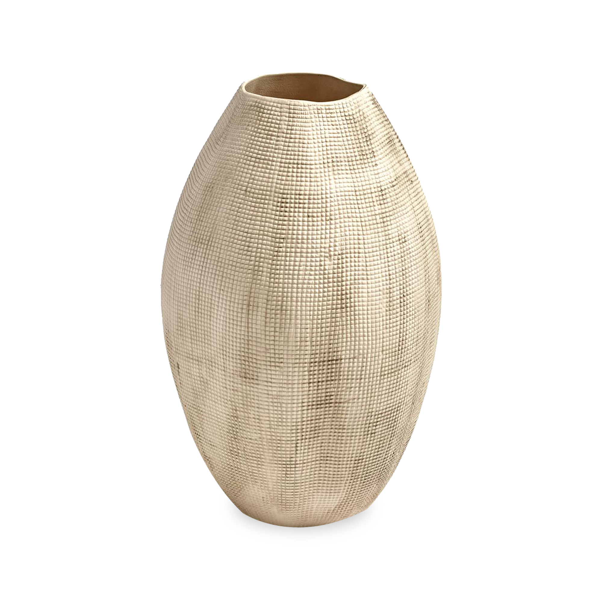 Organic in shape and finish, the Textured Grid Vases feature a grid like texture, adding dimensionality to any space.