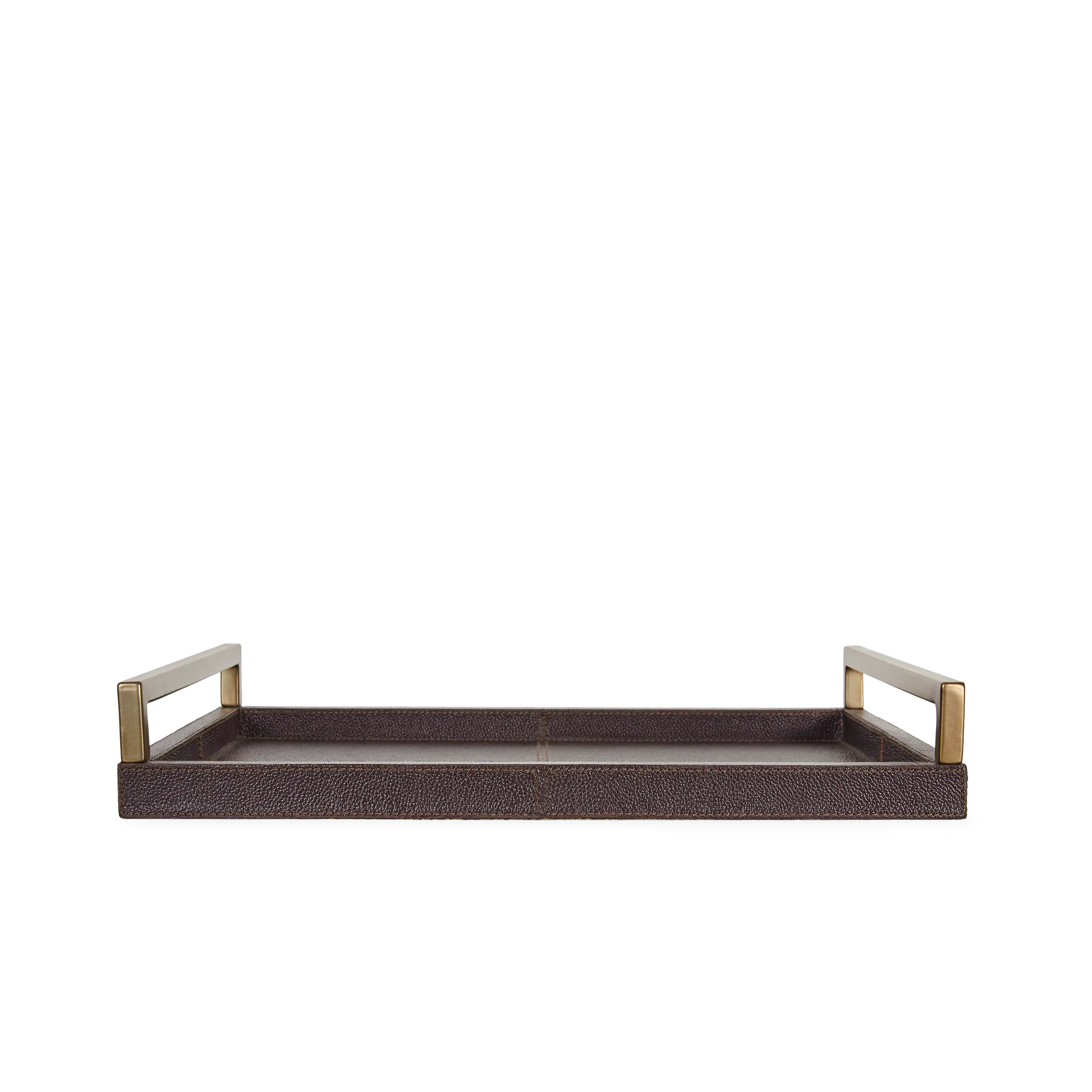 Leather Brass Tray Set
