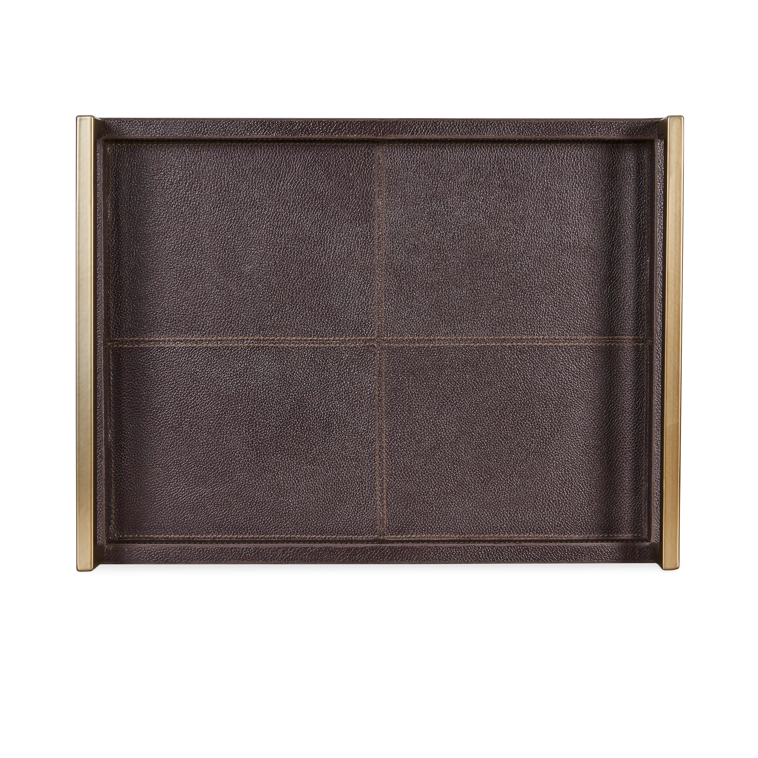 Leather Brass Tray Set