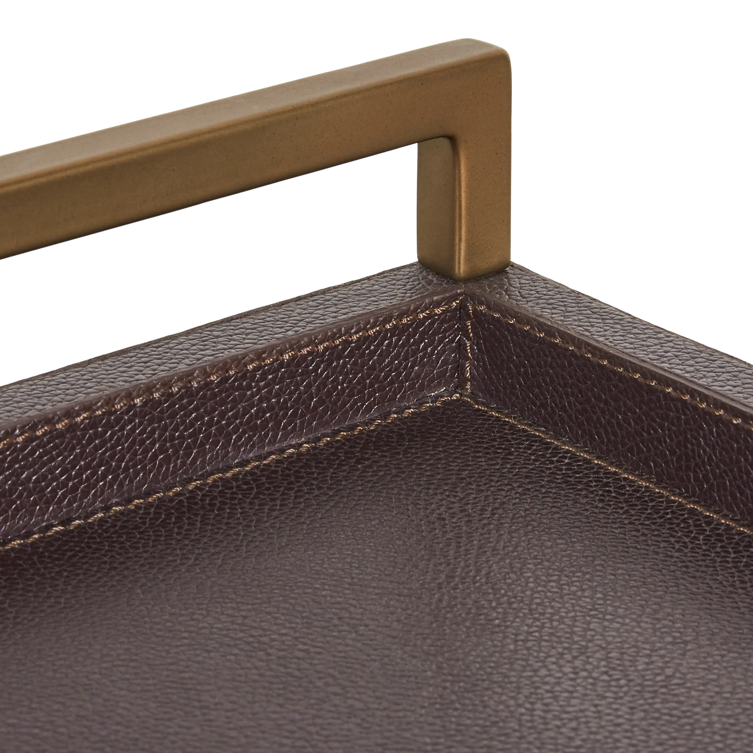 Leather Brass Tray Set