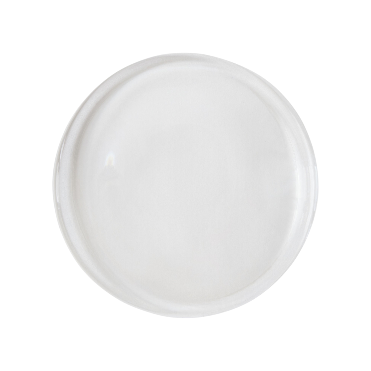Dune Bowl Large Clear glass decorative bowl, top view highlighting its round form and softly raised sculptural rim.