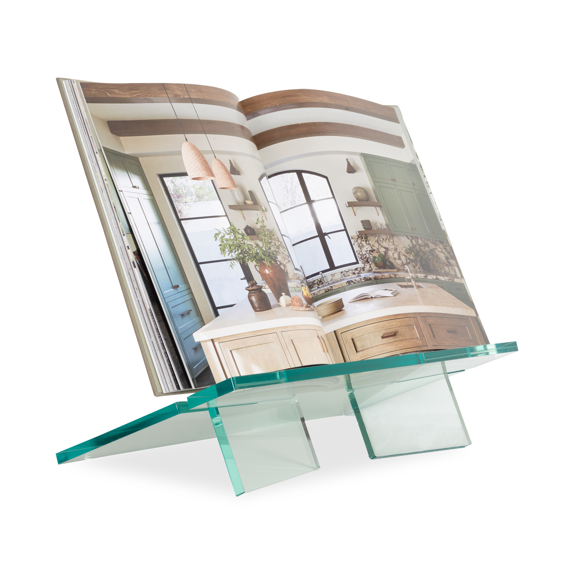Defined by its elegant yet masterfully functional design, this Acrylic Bookstand will display your book upright, whether closed or open to leaf through, allowing you to proudly sho