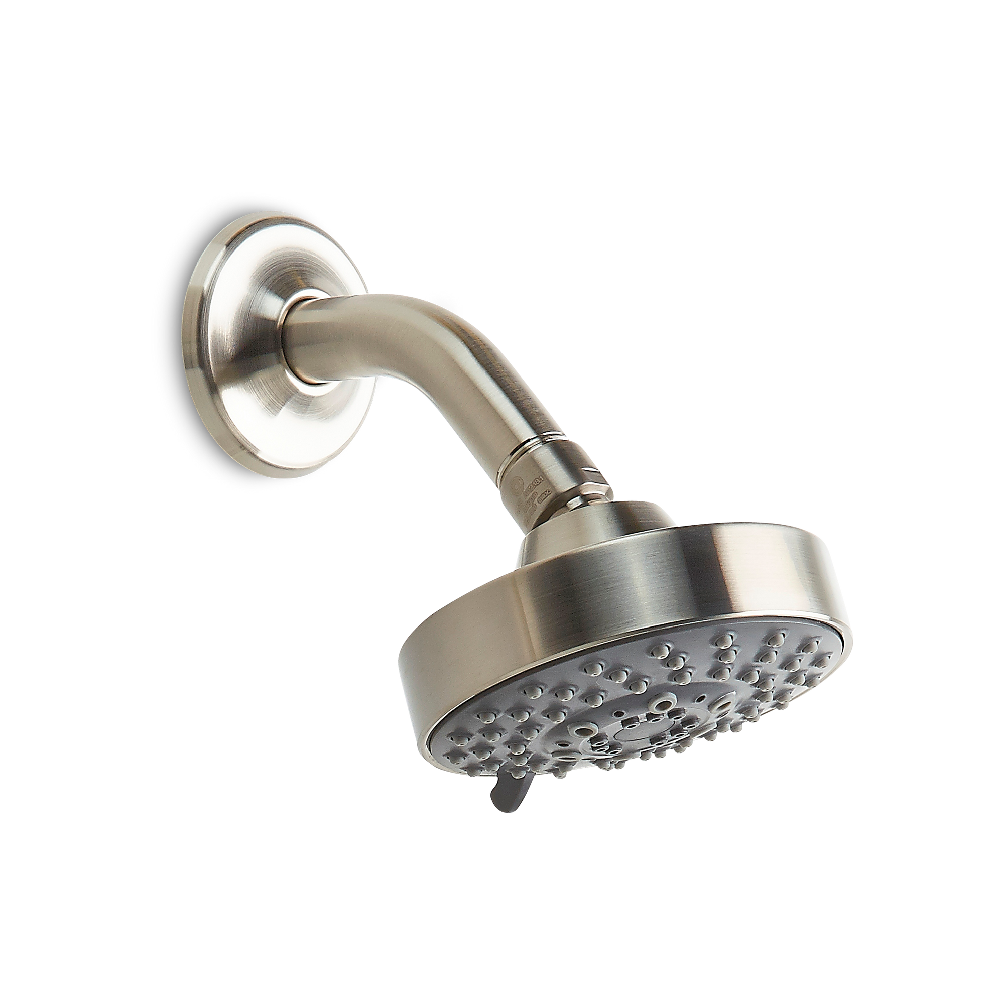 The Pique Shower Head with arm and flange is an elegant shower fixture with a modern twist.