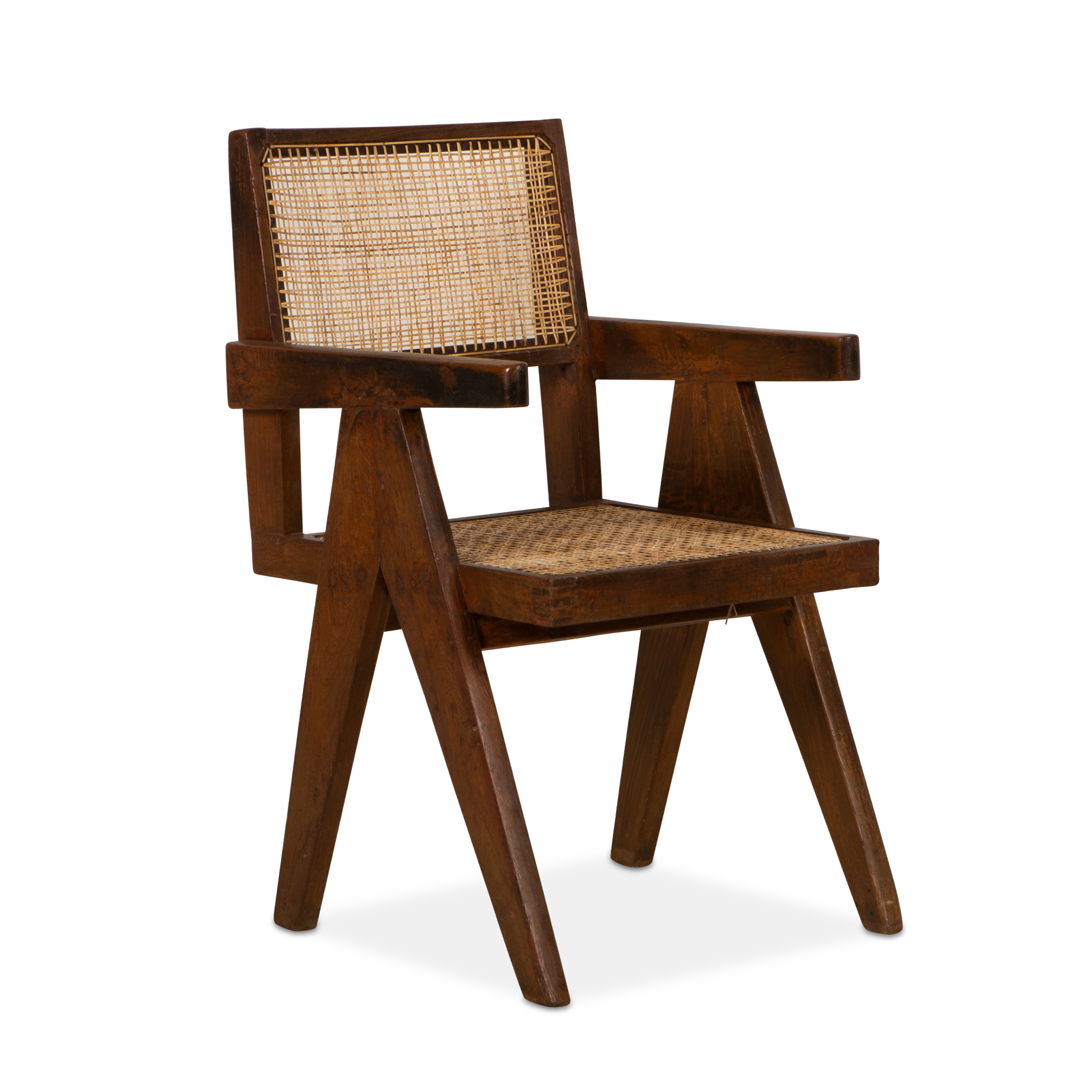Reflecting the modernist principles of simplicity, the King Chair was designed by Pierre Jeanneret, circa 1950s.