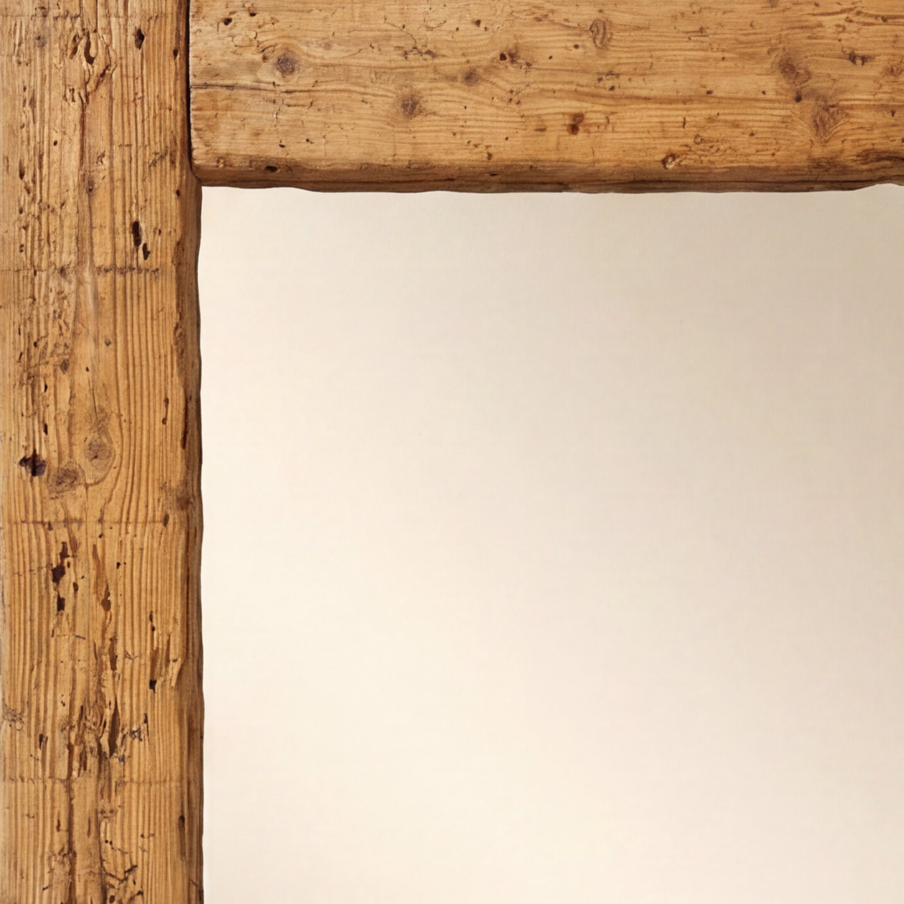 Antique Wood Floor Mirror