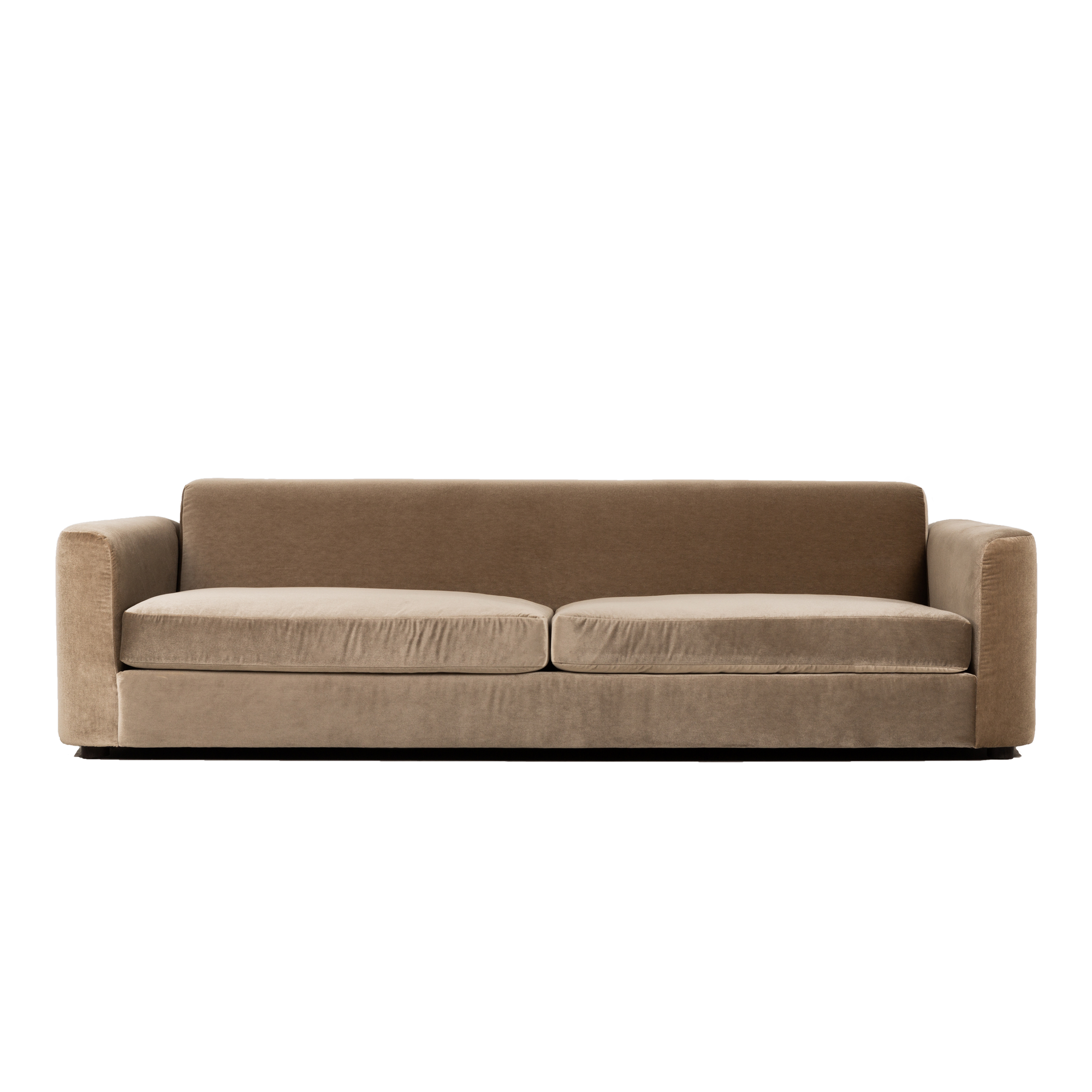 A nod to the Streamline Moderne movement, the Aero Sofa emphasizes oversized, aerodynamically inspired curves and graceful horizontal lines.