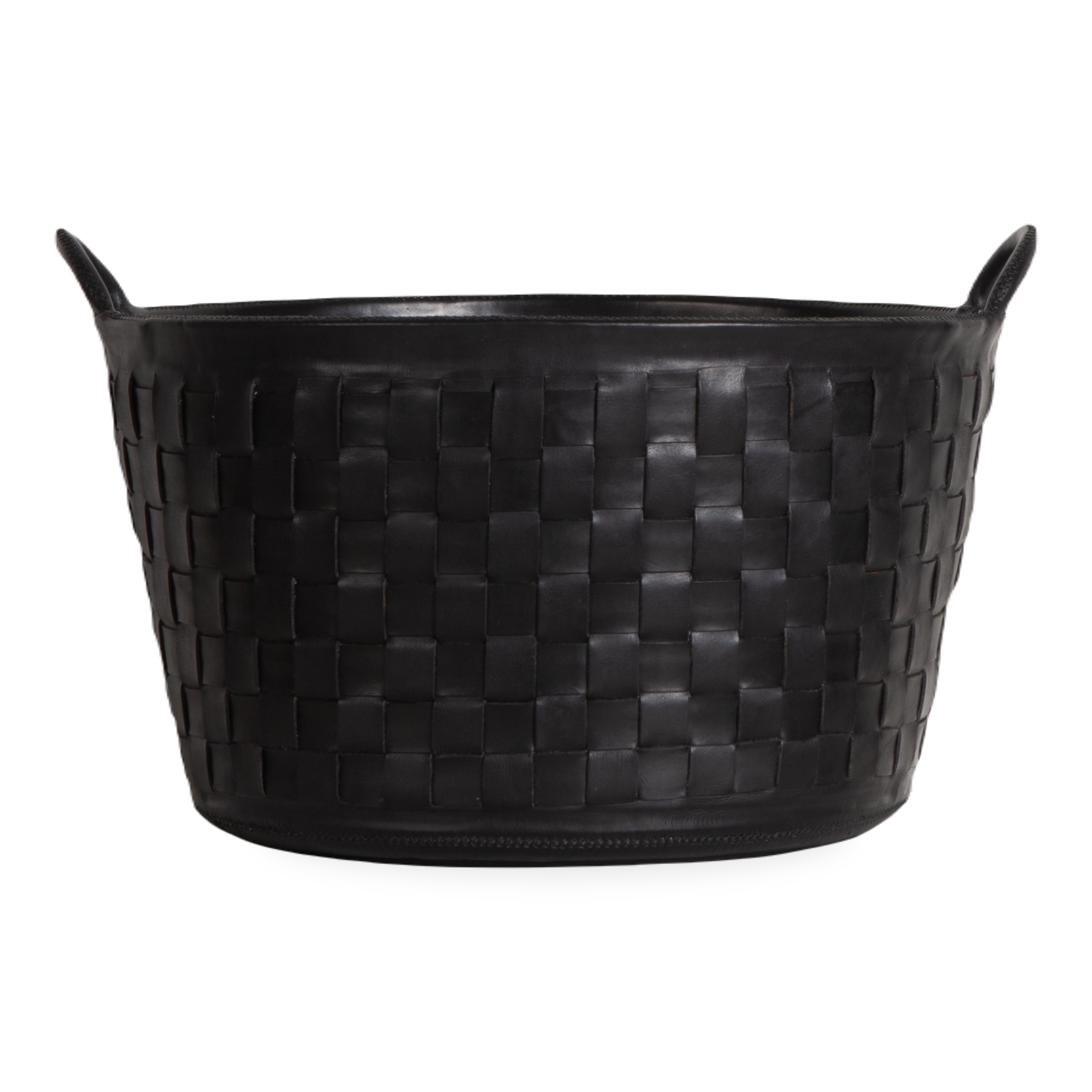 Braided Leather Basket