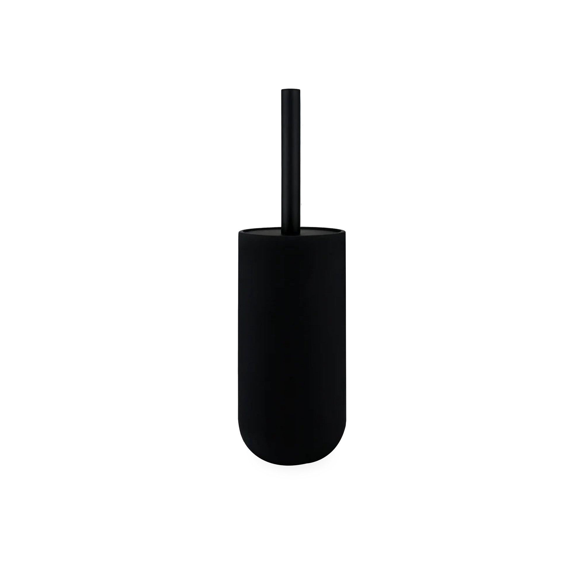 Using soft and organic forms, the Ceramic Rubber Toilet Brush is made of ceramics coated with a matte black rubber finish along with a black handle.
