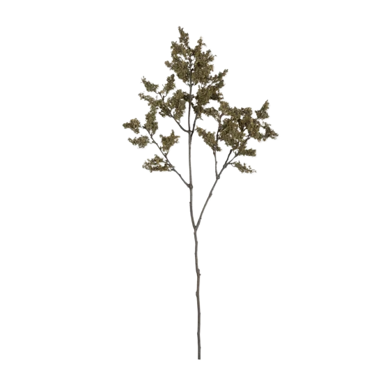 Artificial Woodland Branch with slender stem, branching offshoots and muted green foliage
