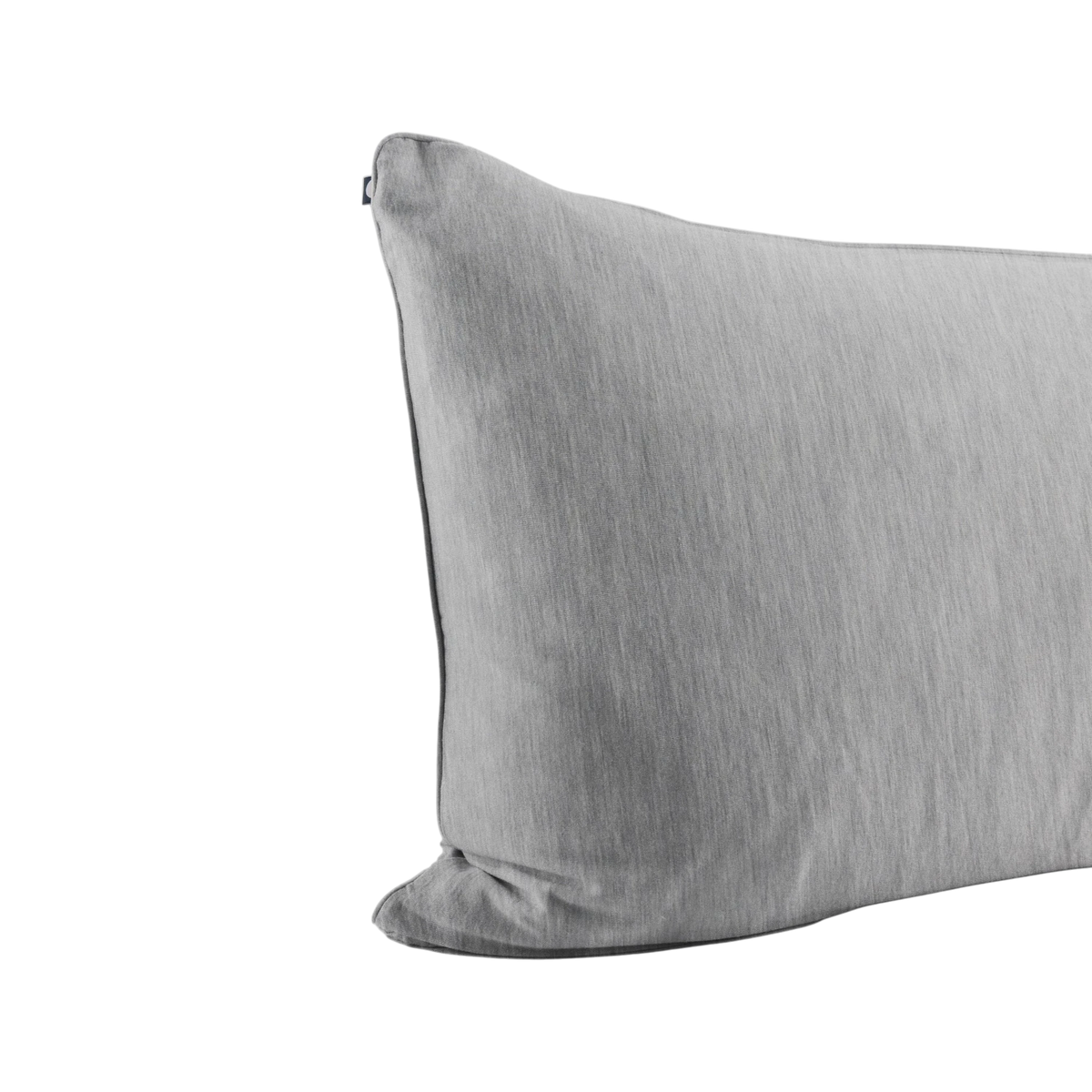 Merino Pillowcase Box Standard in Granite gray, soft grey merino wool and bamboo jersey pillowcase with self-fabric piping.