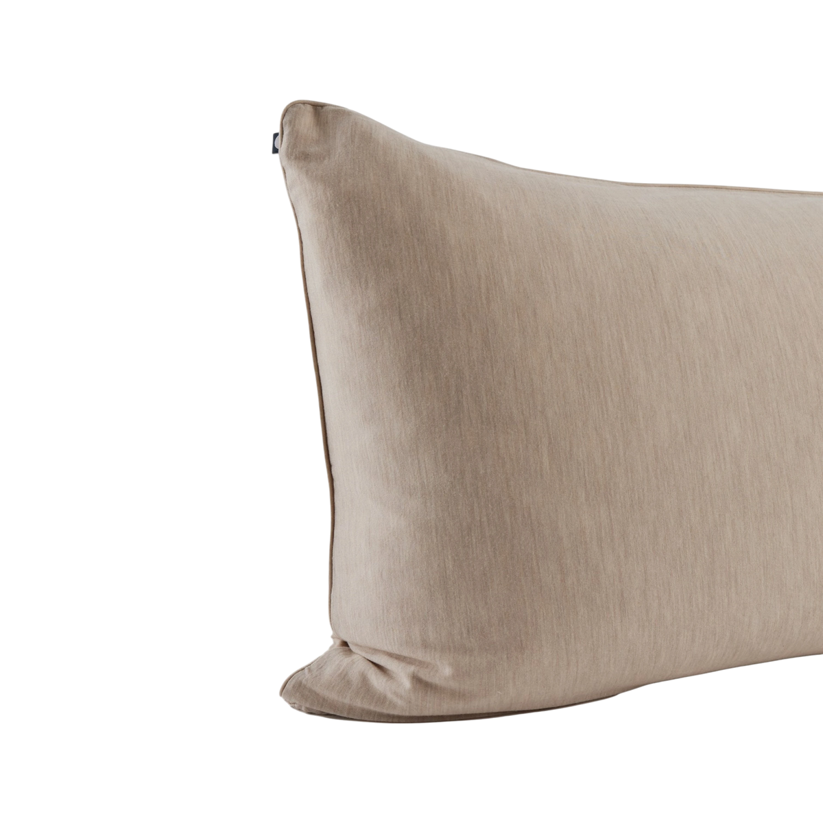 Merino Pillowcase Box Standard in Sand, soft merino wool and bamboo jersey pillowcase with self-fabric piping.
