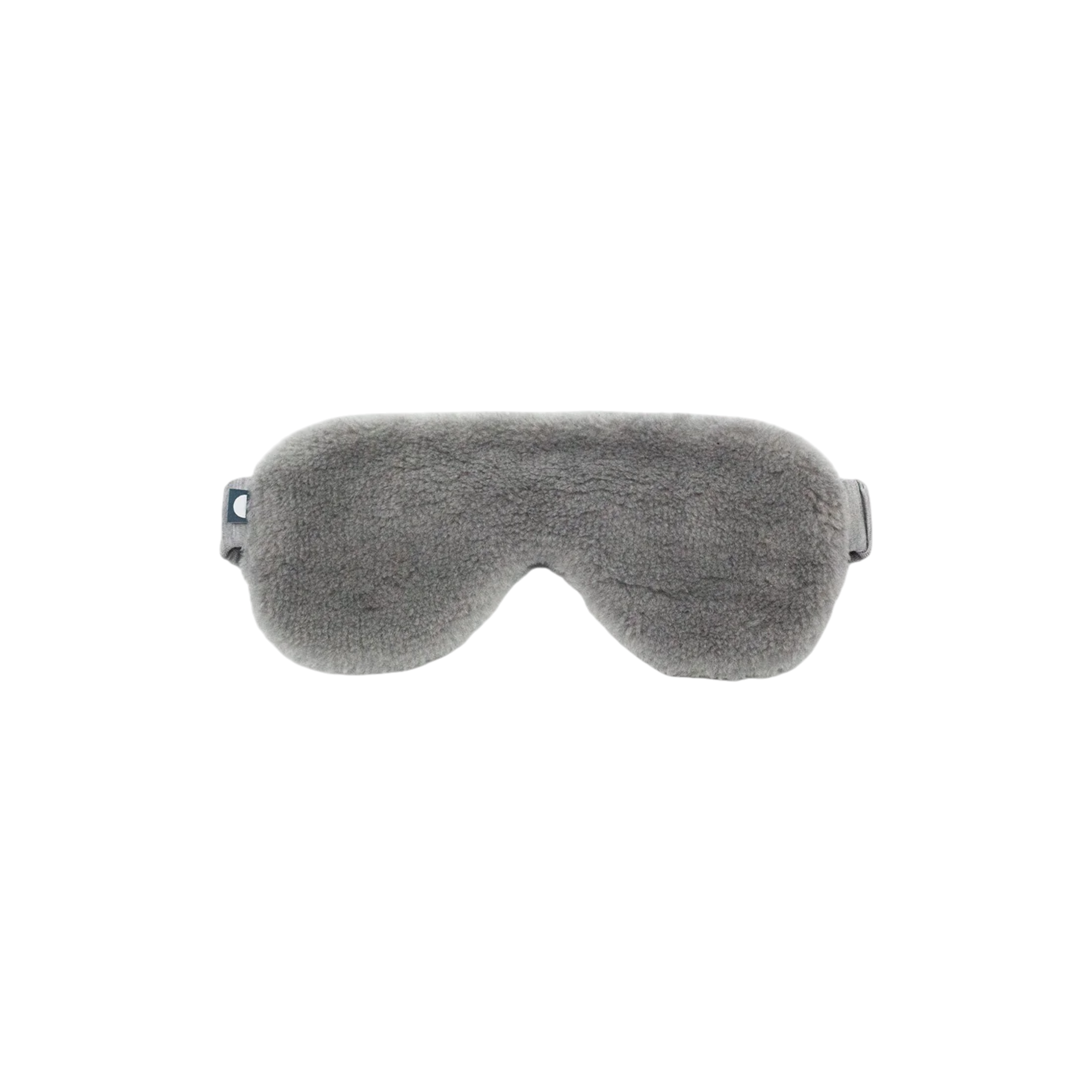 Merino Fleece Sleep Mask in platinum grey with soft fleece texture, contoured eye coverage and an adjustable strap for a secure fit.