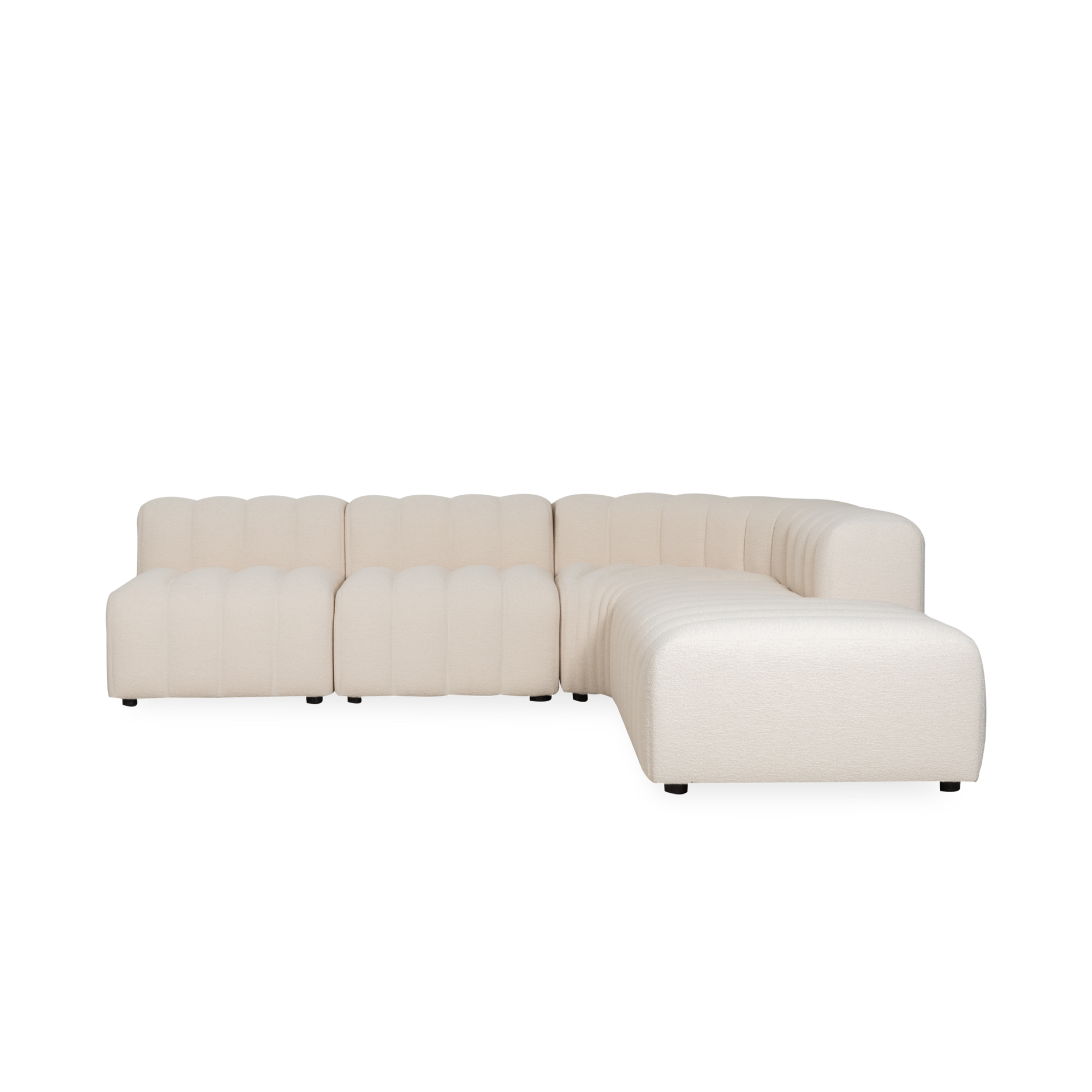 Defined by its elegant channeled tailoring, the Studio Modular Sectional takes inspiration from the design aesthetics of the 1970s.