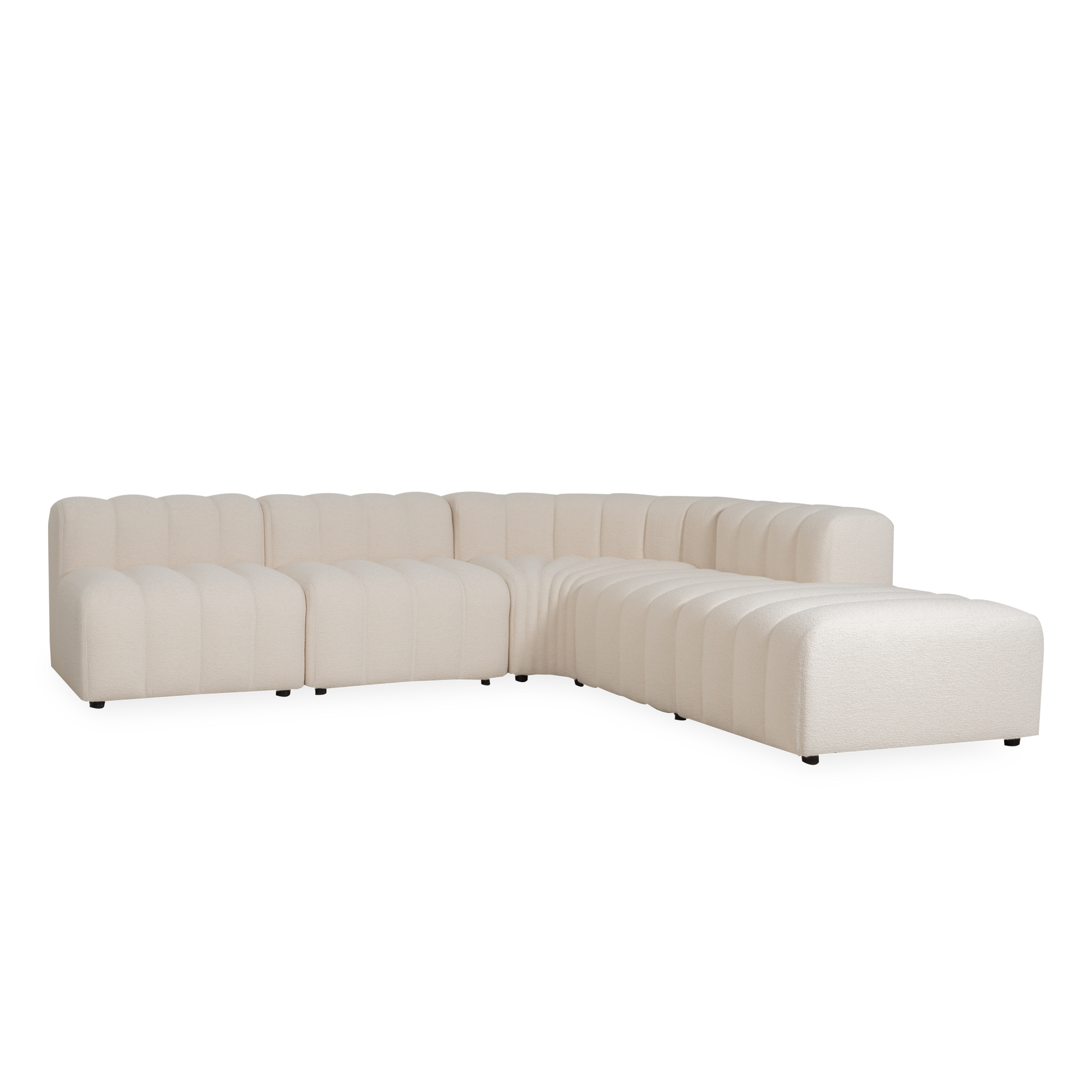 Defined by its elegant channeled tailoring, the Studio Modular Sectional takes inspiration from the design aesthetics of the 1970s.