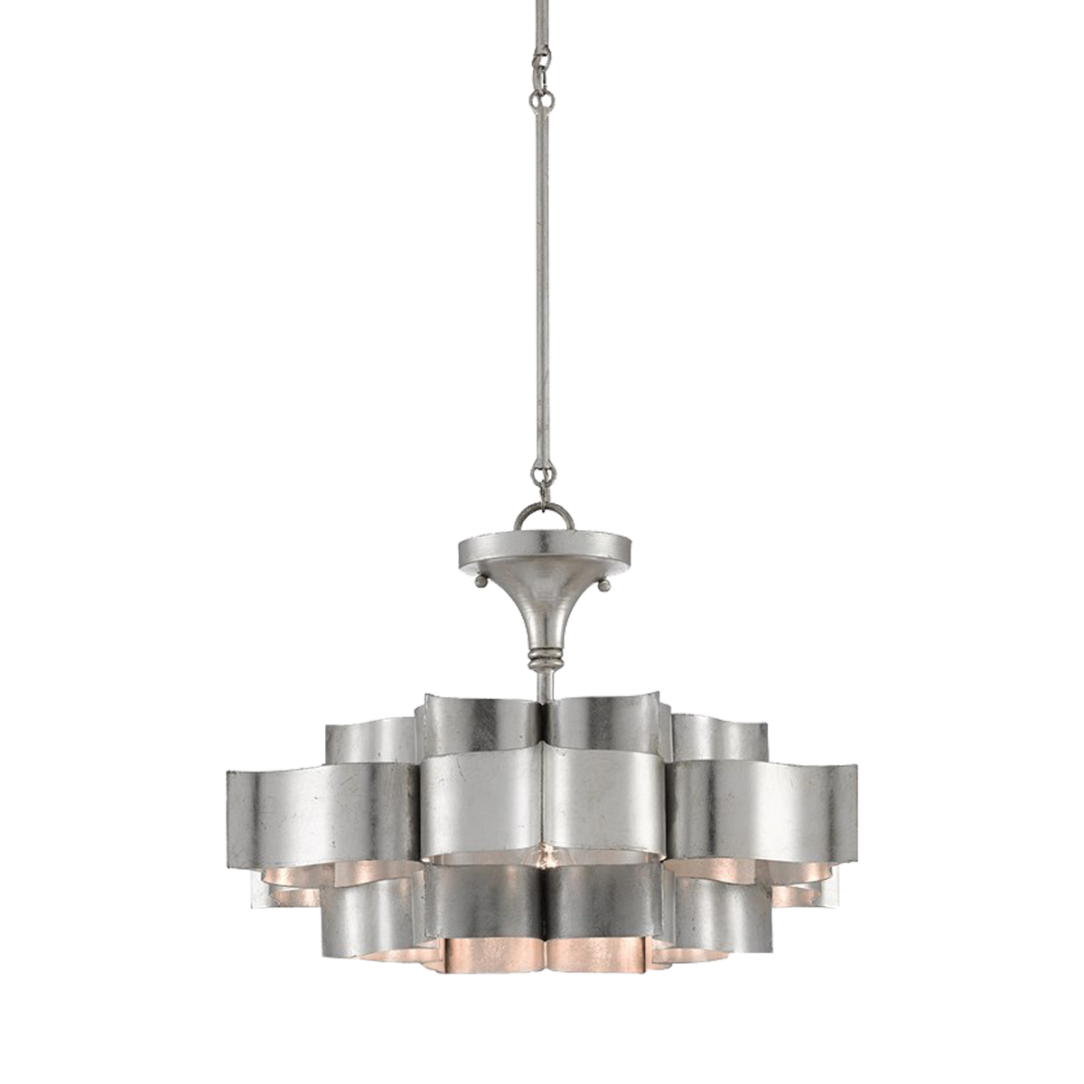 Grand Lotus Small Chandelier - Silver Leaf