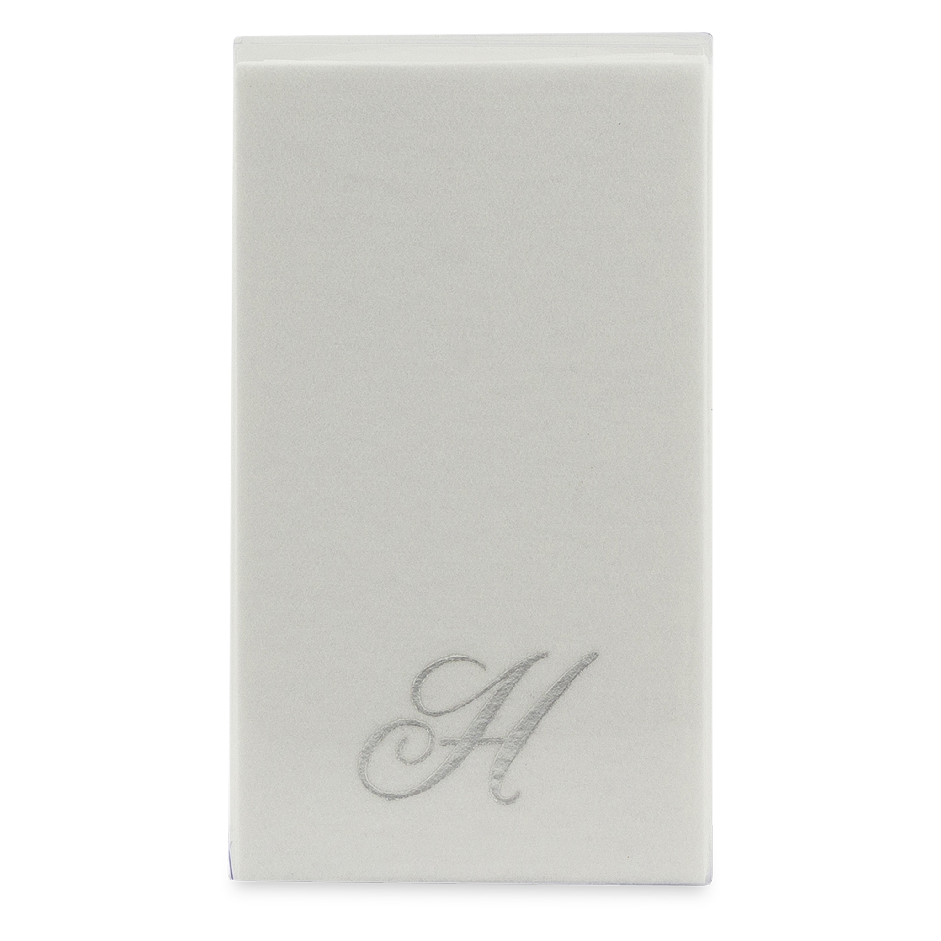 Customized guest towels that are made of paper that feels like fabric.
