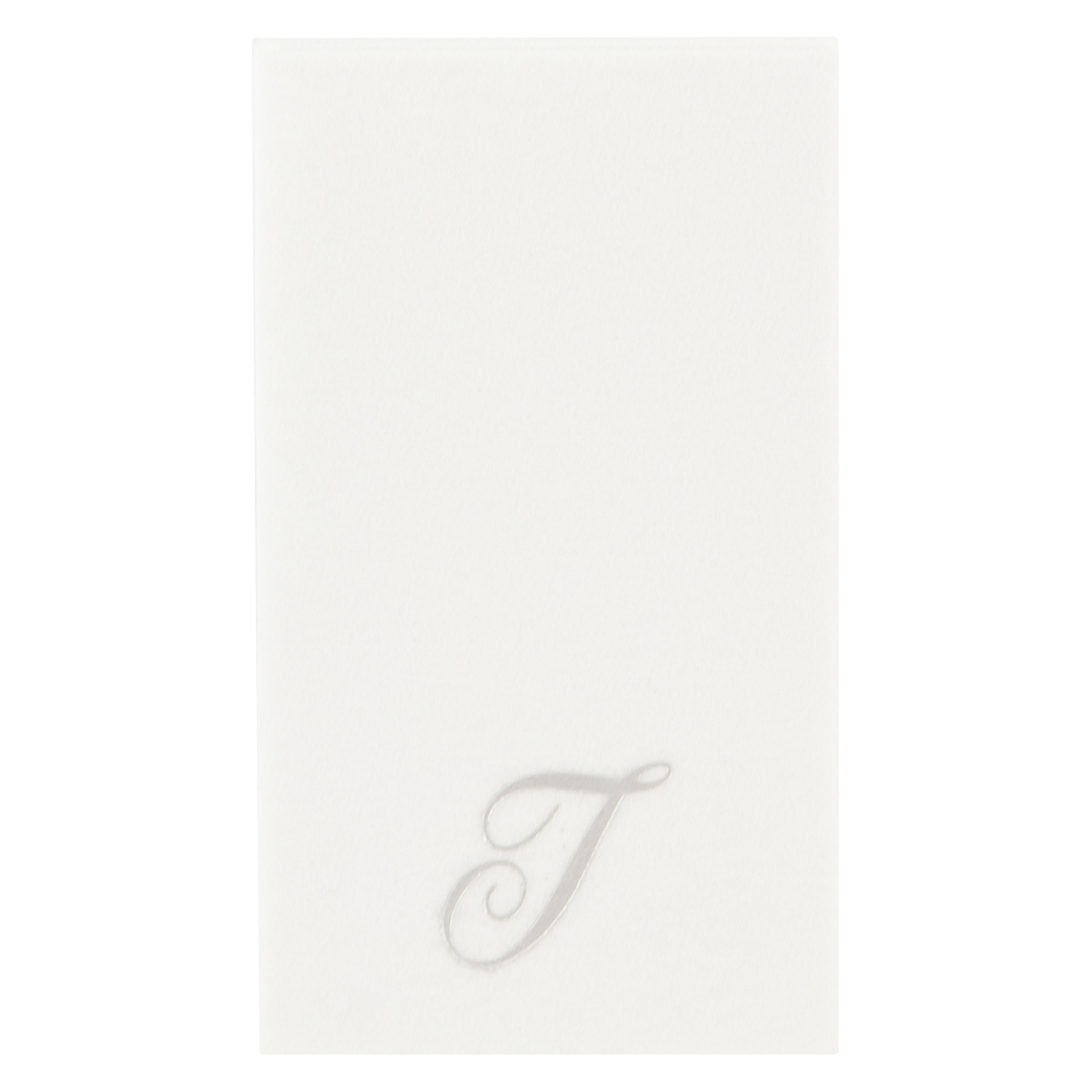 Customized guest towels that are made of paper that feels like fabric.