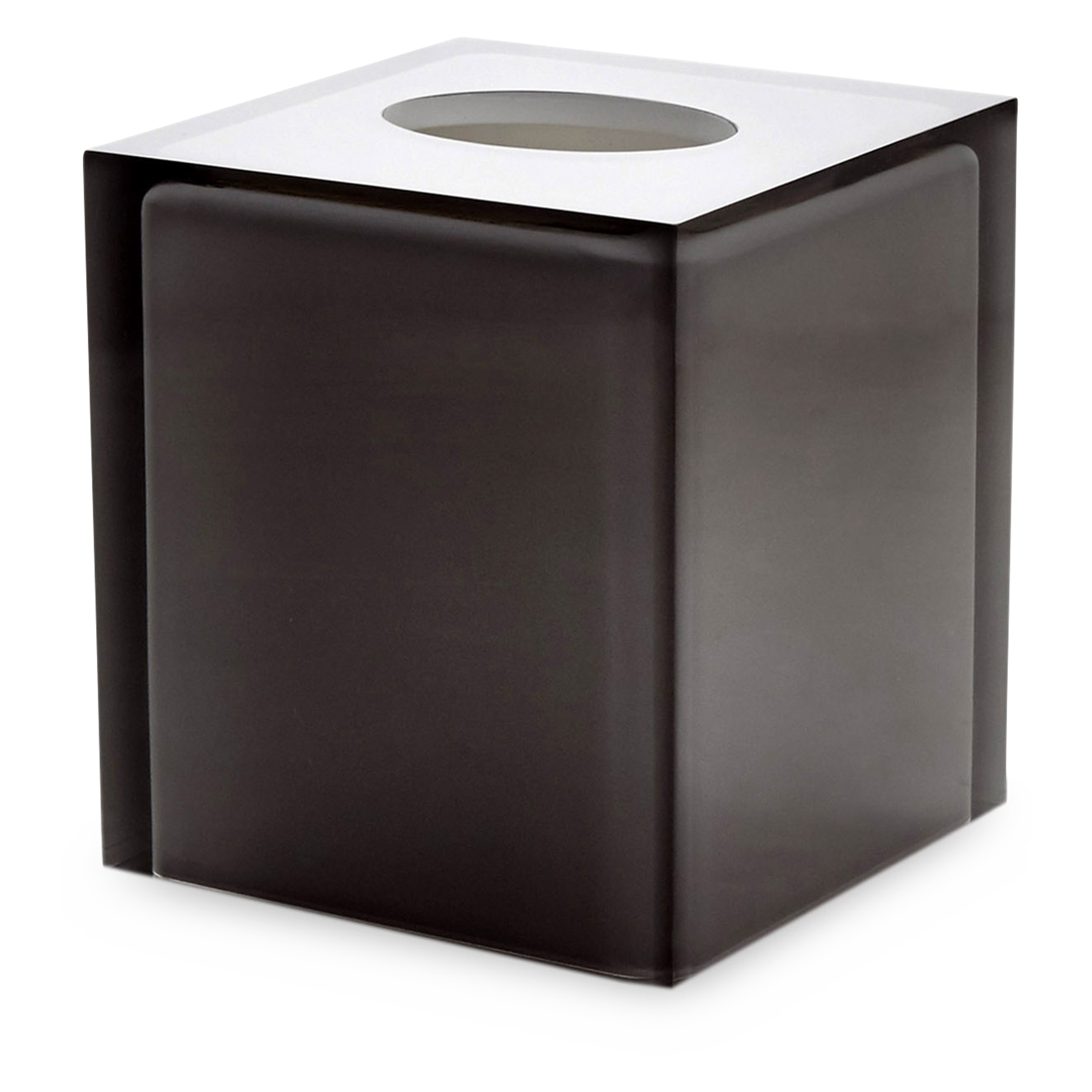A thick, acrylic bathroom essential with a frosted lozenge interior.
