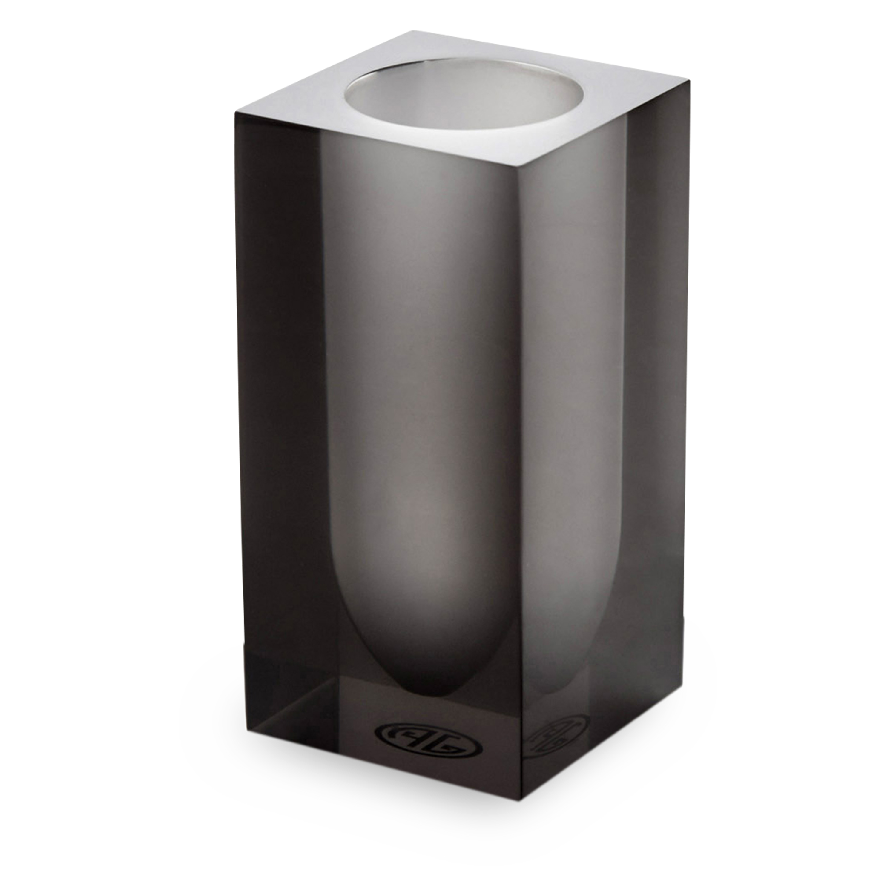 A thick, acrylic bathroom essential with a frosted lozenge interior.