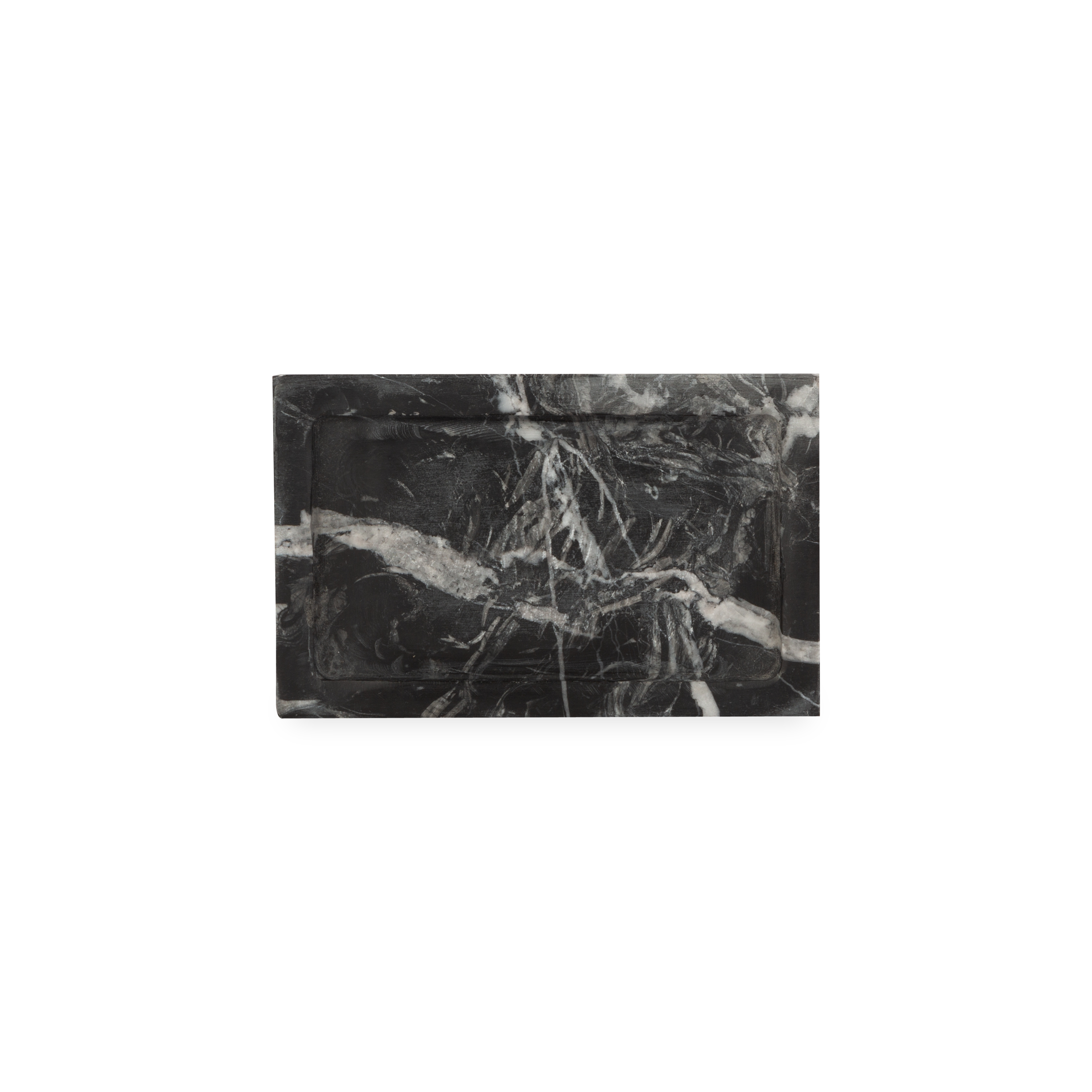 Beautifully handcrafted by skilled artisans, the Marble Collection accessories are made from black marble with natural white veins.