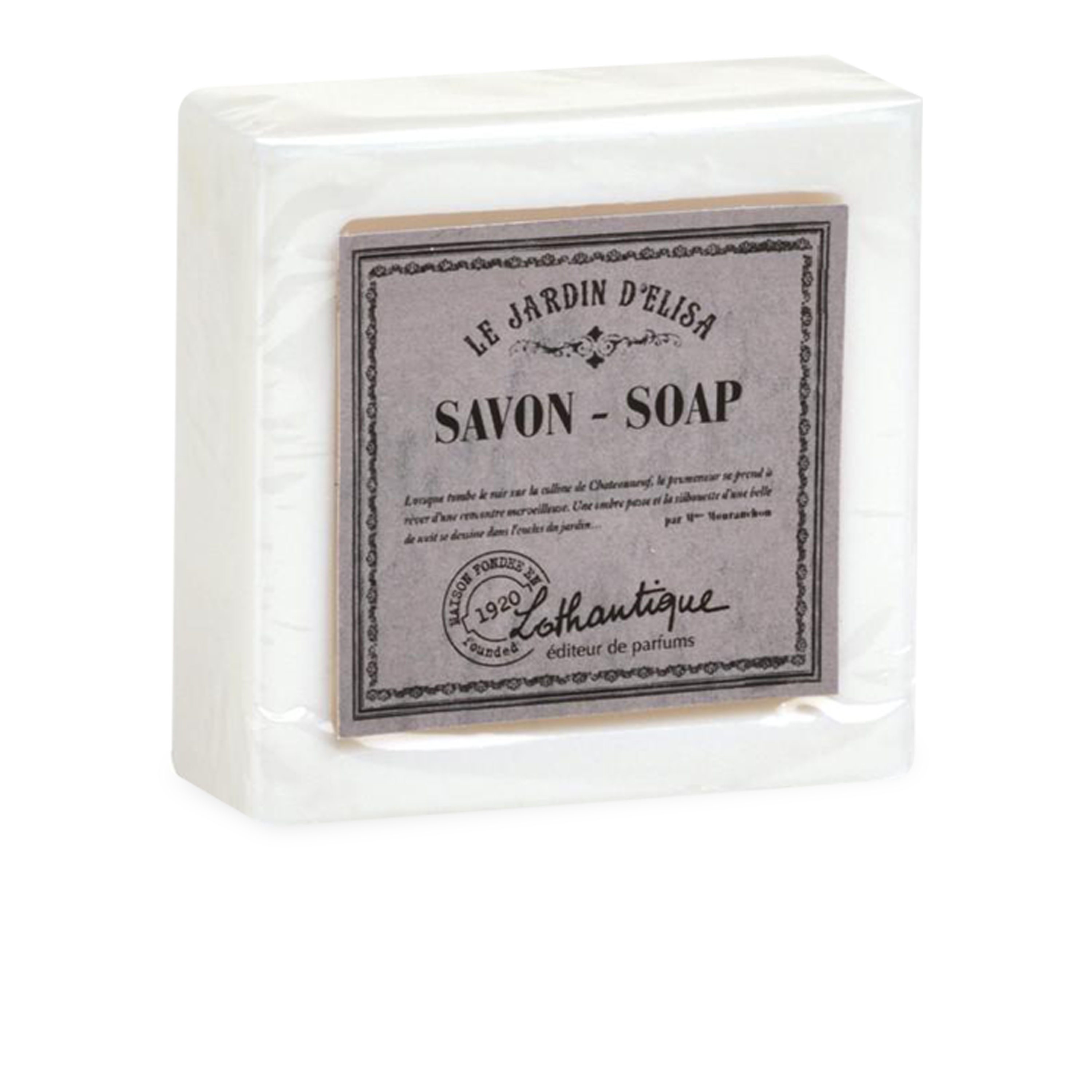 This triple-milled vegetable soap has a light, romantic scent, with notes of citron, jasmine and white musk.