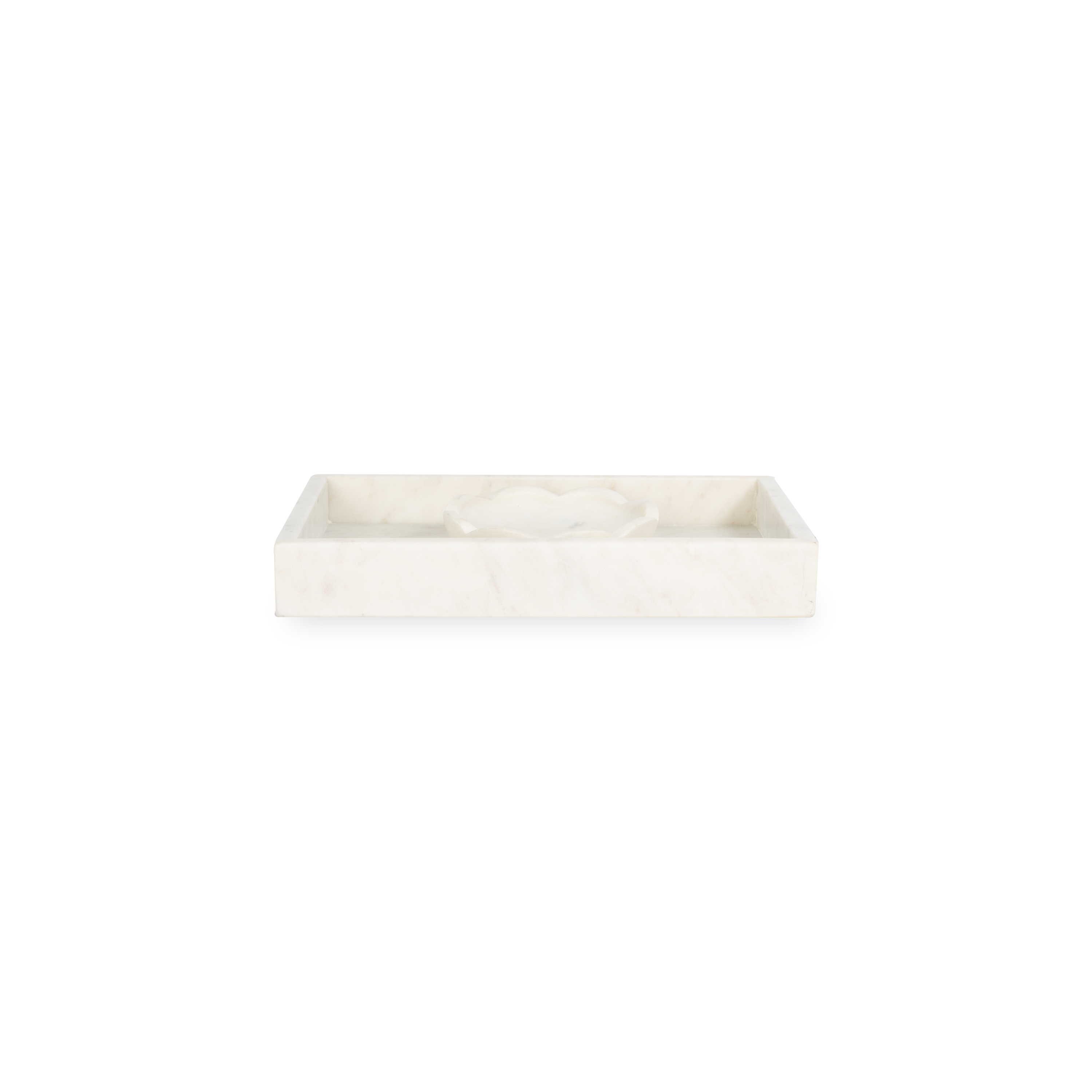 A collection of solid marble countertop pieces with a matte finish.