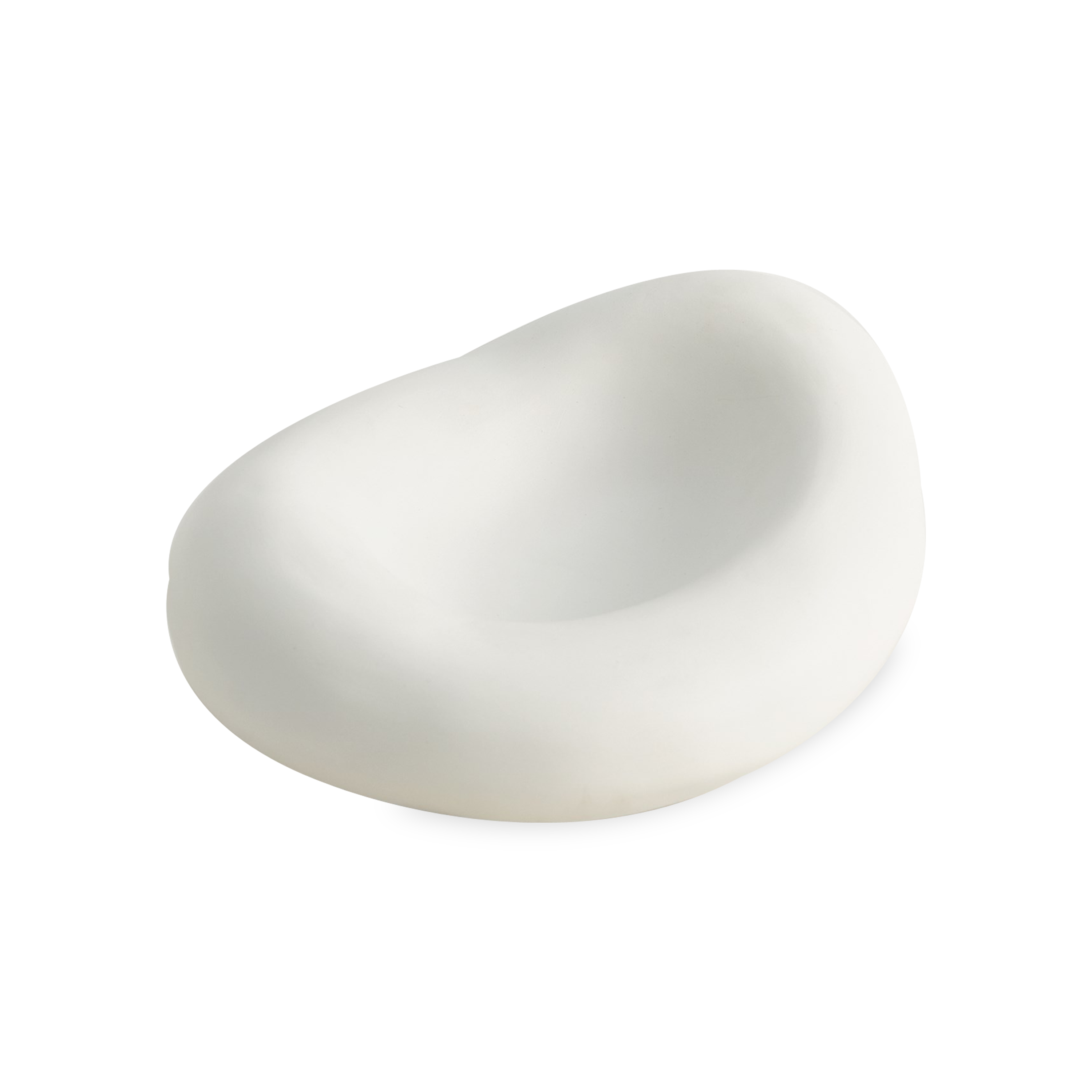 Crafted in Italy, these organic shaped ceramic bowls have a matte white finish and are available in two sizes.