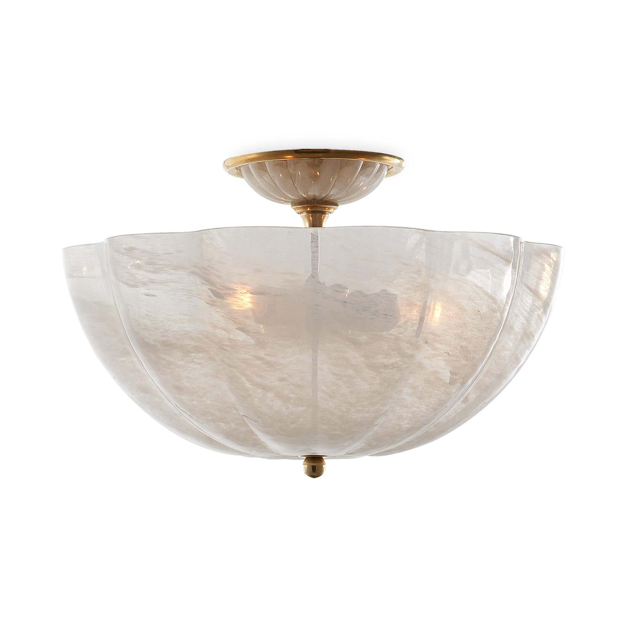 The Rosehill Semi Flush Mount is inspired by old world glamour and European midcentury design.