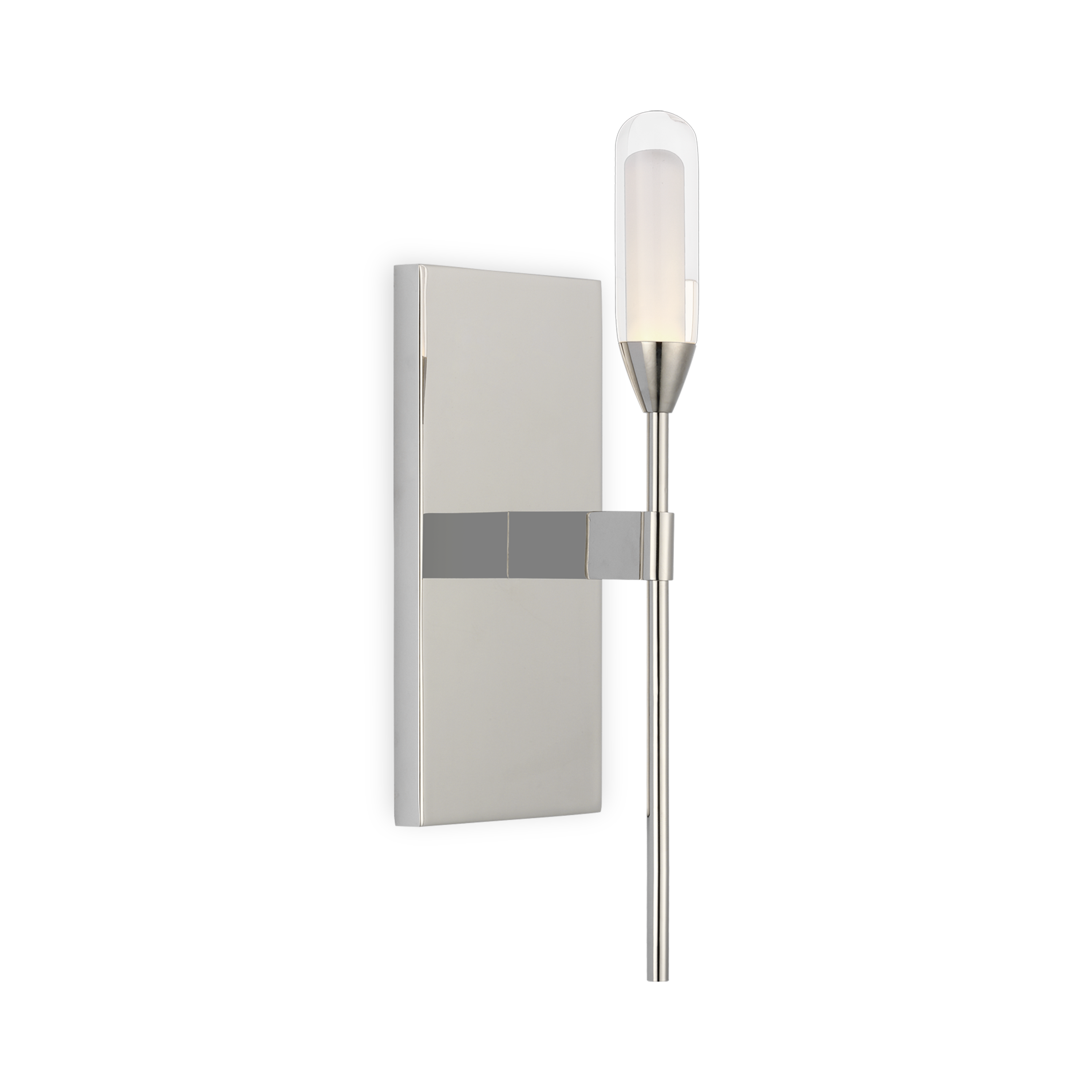 The Overture Medium Sconce blends form with function in uniquely appropriate way making a piece that is inherently recognizable.