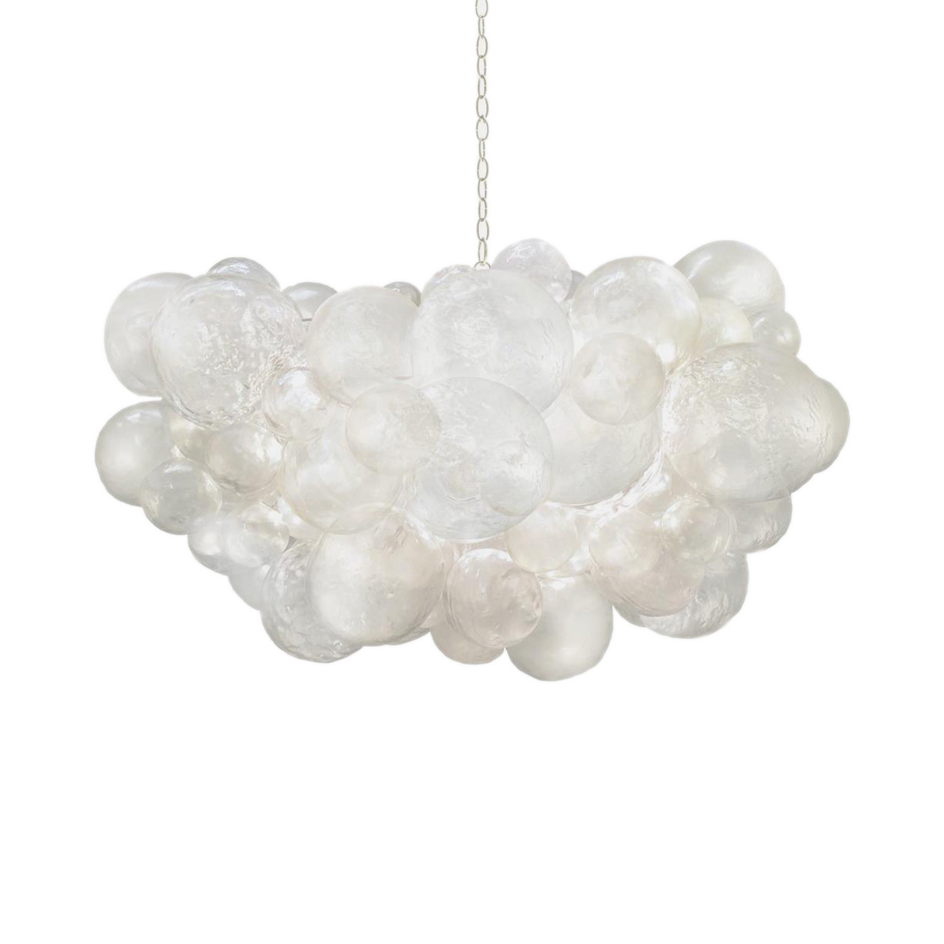The Muriel Cloud Chandelier features cast resin bubble creating a whimsical floating light.