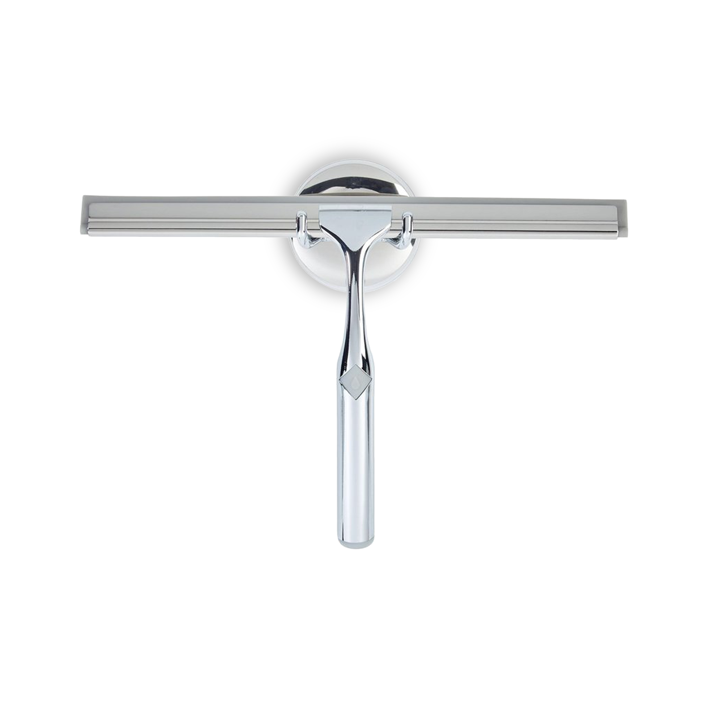 The Deluxe Shower Squeegee has a chrome plated, zinc diecast handle that is rust and tarnish free.