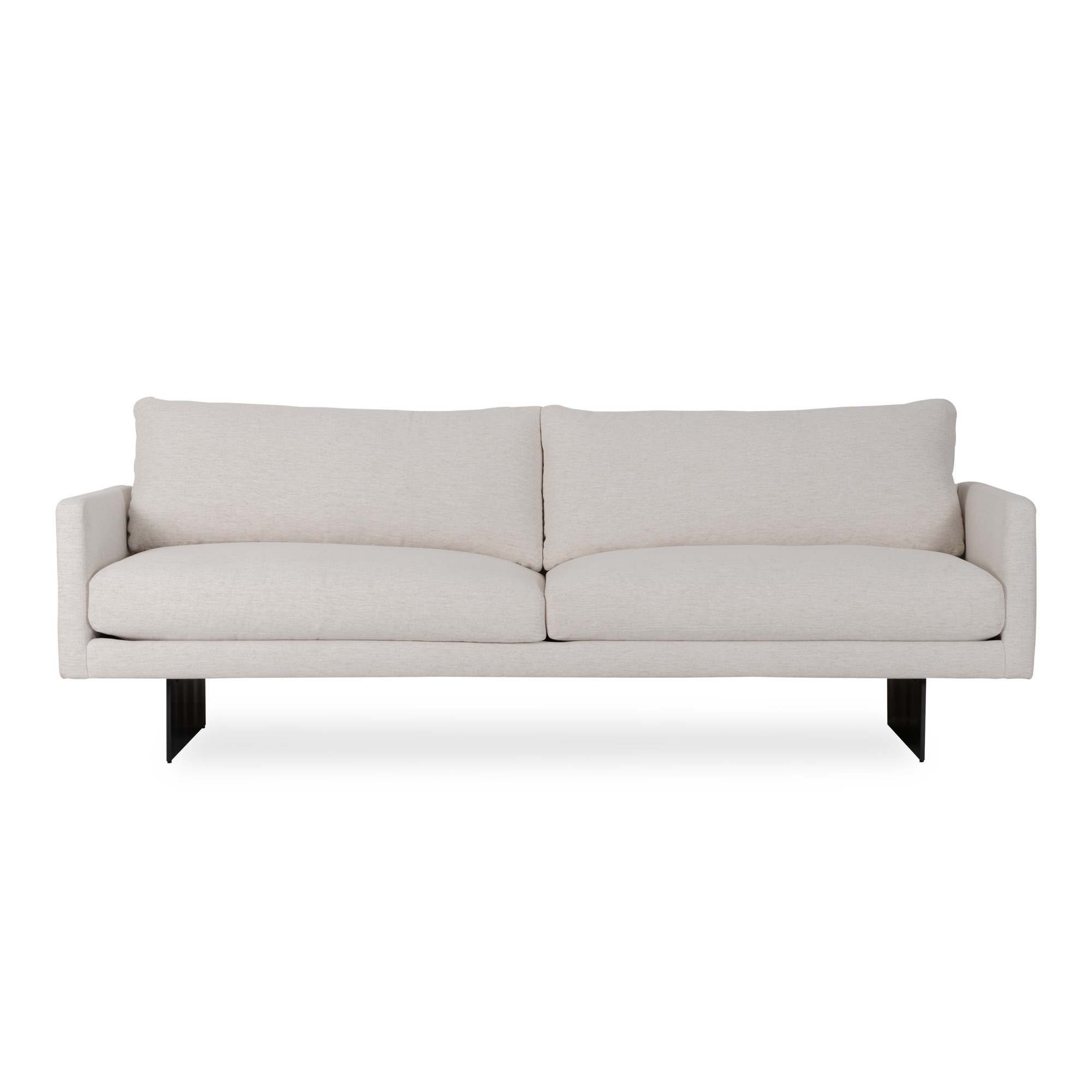 Designed by Ransom Culler, the edgy Blade Sofa is defined by slender support legs that give this piece the illusion of being suspended in thin air.