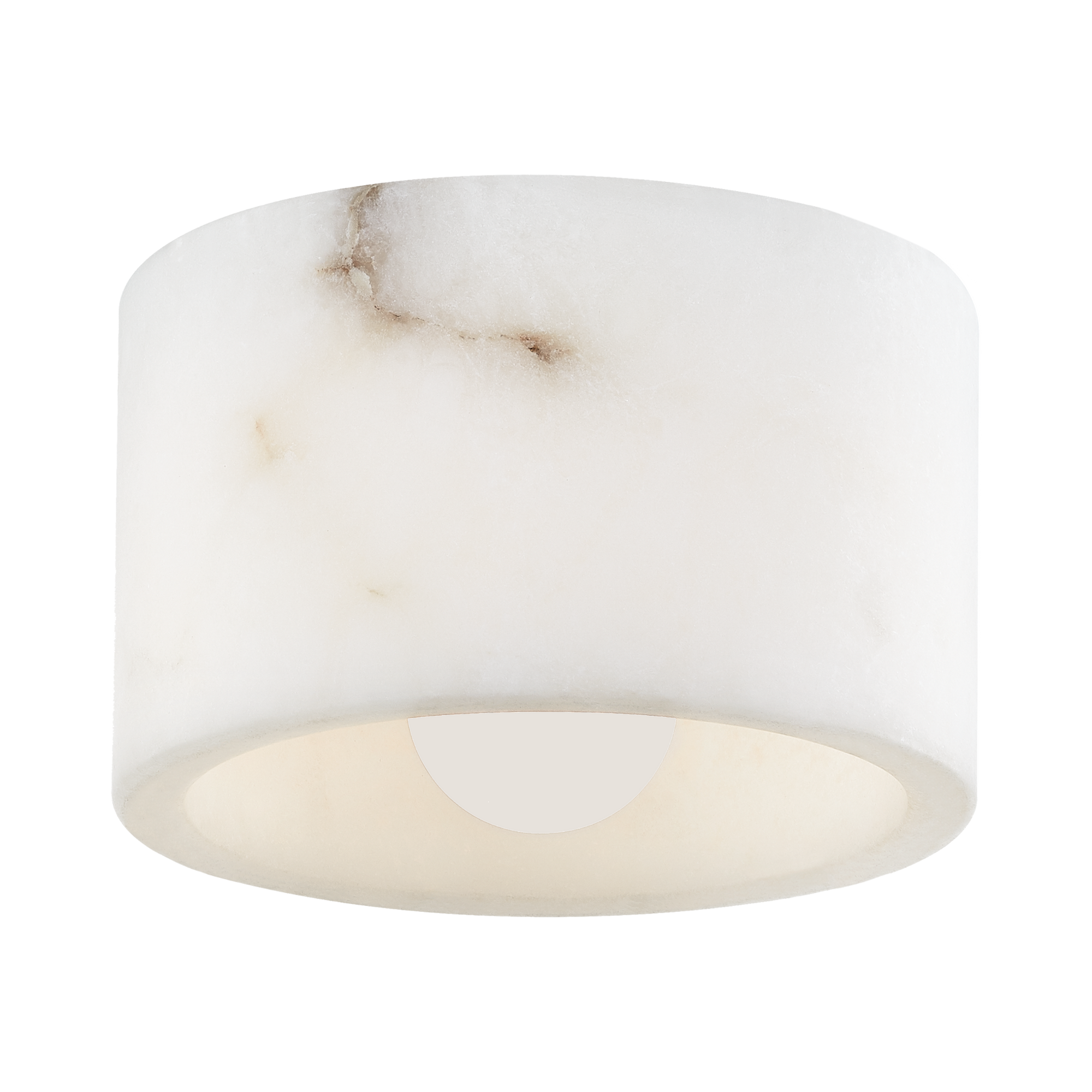 The Loris Flush Mount features an elegant white marble finish.